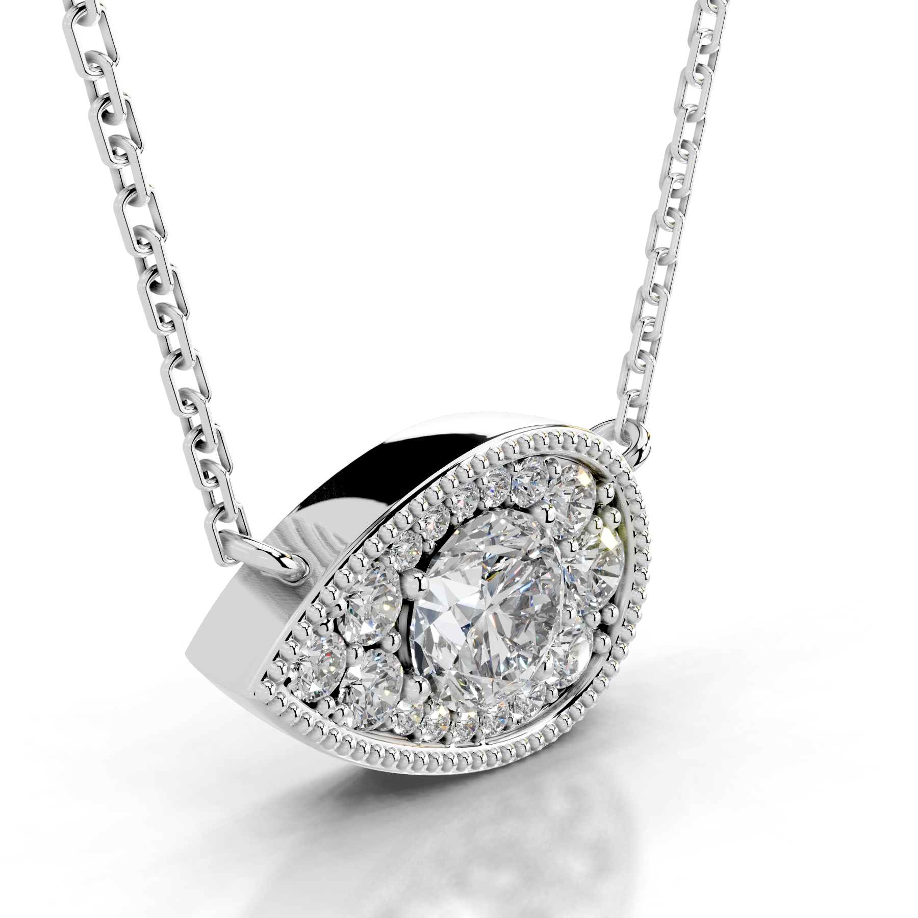 Kanesha Lab Grown Diamond Pendant (3.50 Carat) -18K White Gold、mySite、hinf8tx79