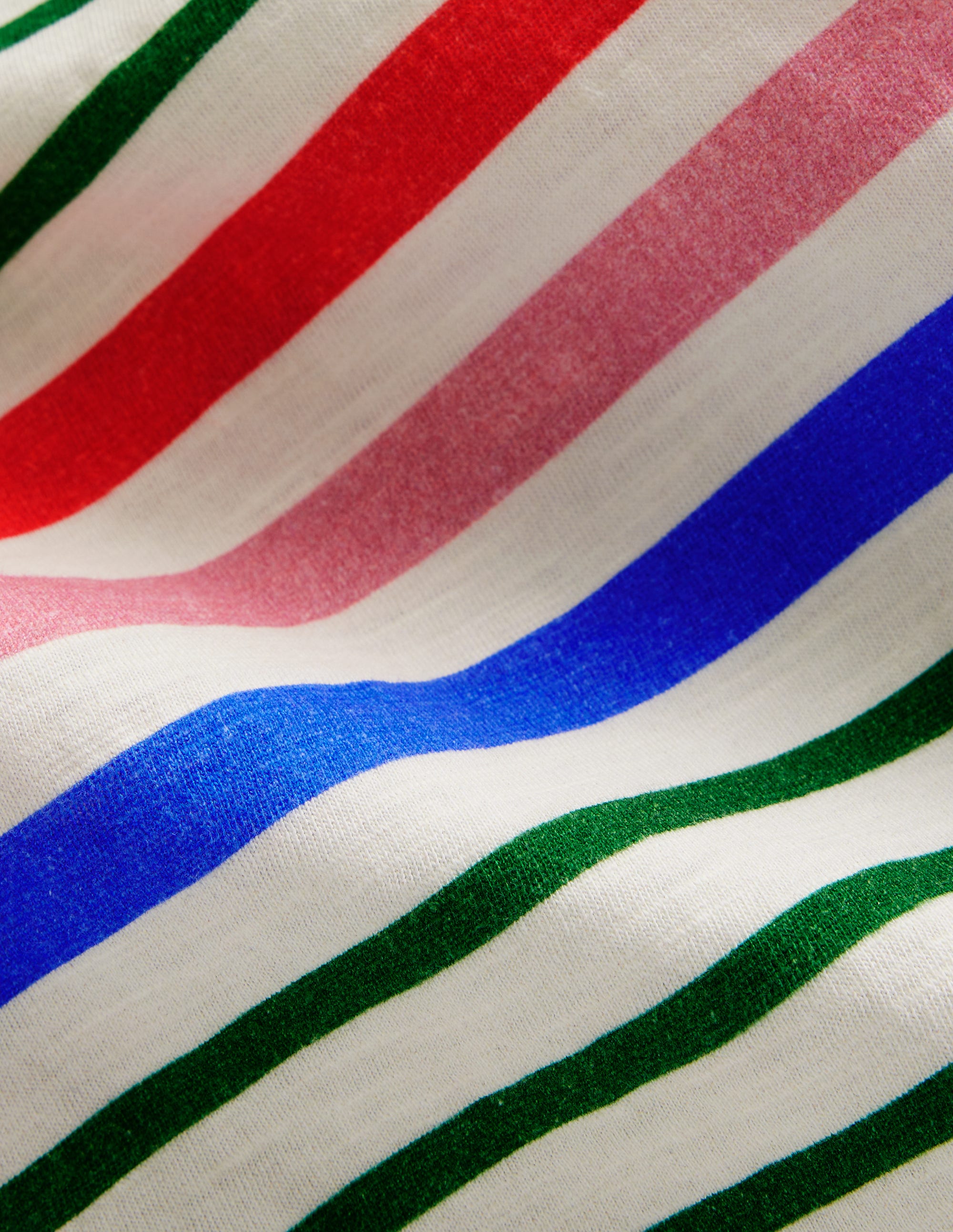  Rainbow Stripe Slub T-shirt-Highland Green Multi Stripe、mySite、ashleygrahame