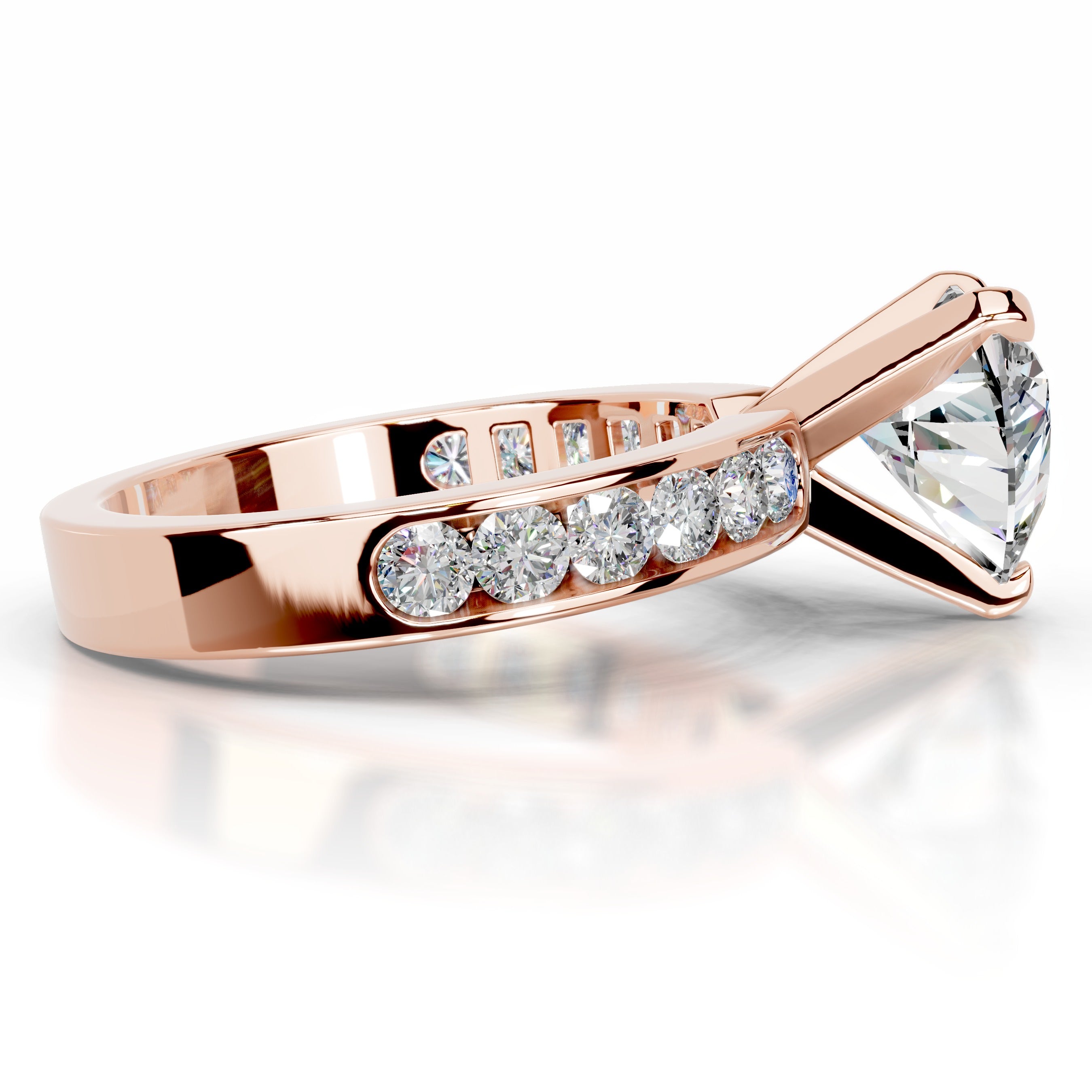 Giselle Moissanite & Diamonds Ring - 14K Rose Gold、mySite、hinf8tx79
