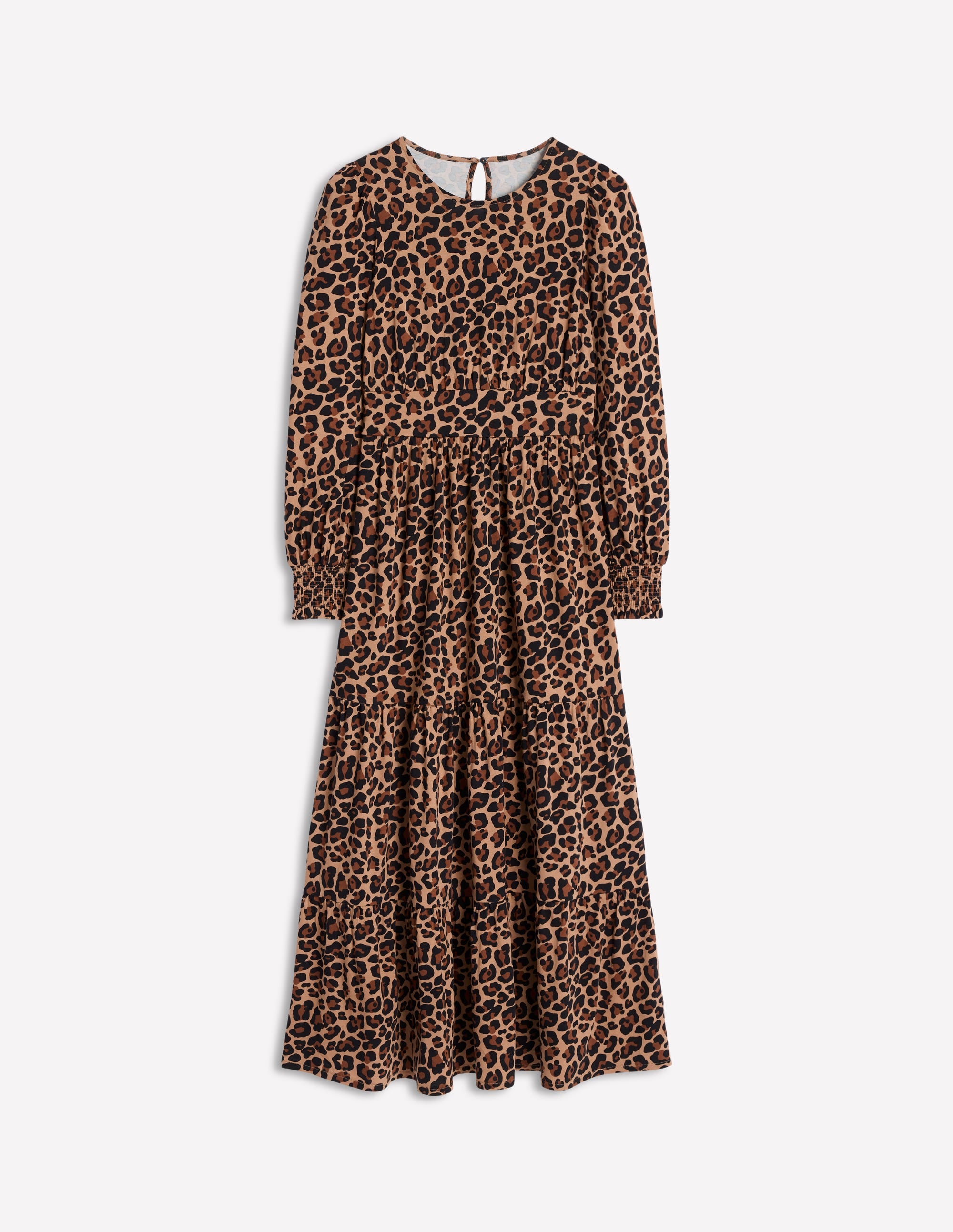  Tabitha Tiered Jersey Dress-Camel and Black, Cheetah Pop、mySite、ashleygrahame