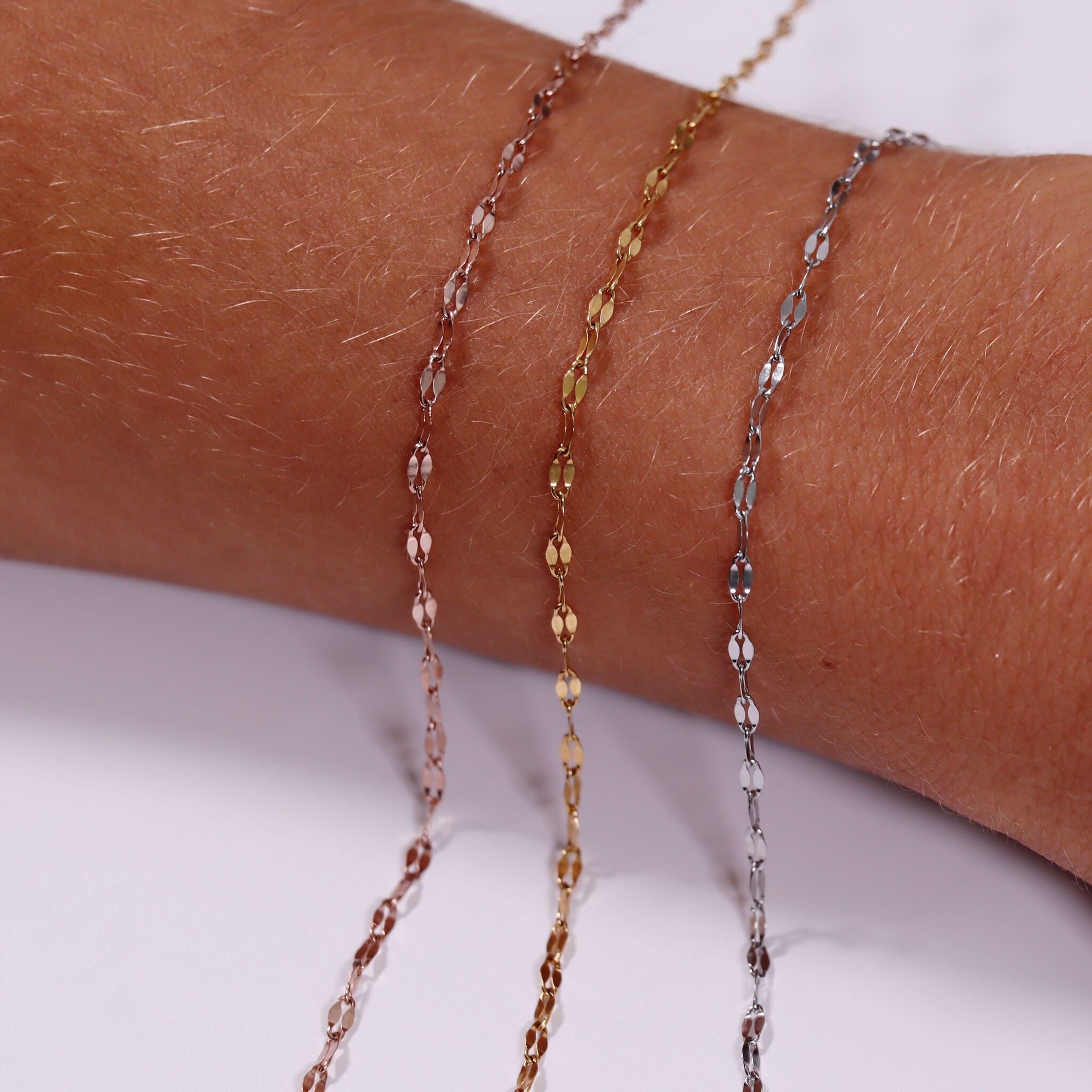 2mm 18K Gold PVD Stainless Steel Lip Permanent Jewelry Chain By The Foot / SPL1011、mySite、dreamappss