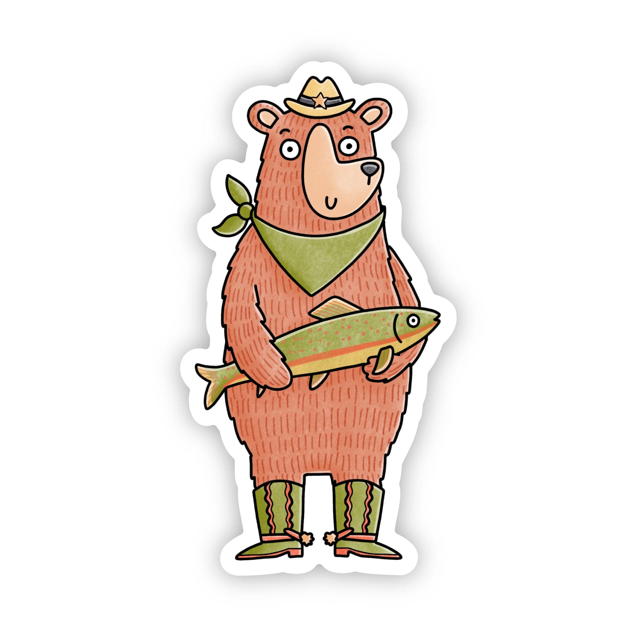  Bear Park Ranger With Fish Montana Sticker、mySite、elrpsem3k