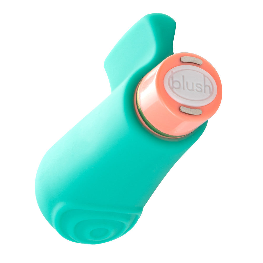 Aria By Blush® | Sensual AF: Finger Fin Teal Silicone Vibrator with Powerful RumboTech™ Technology、mySite、bottomscart