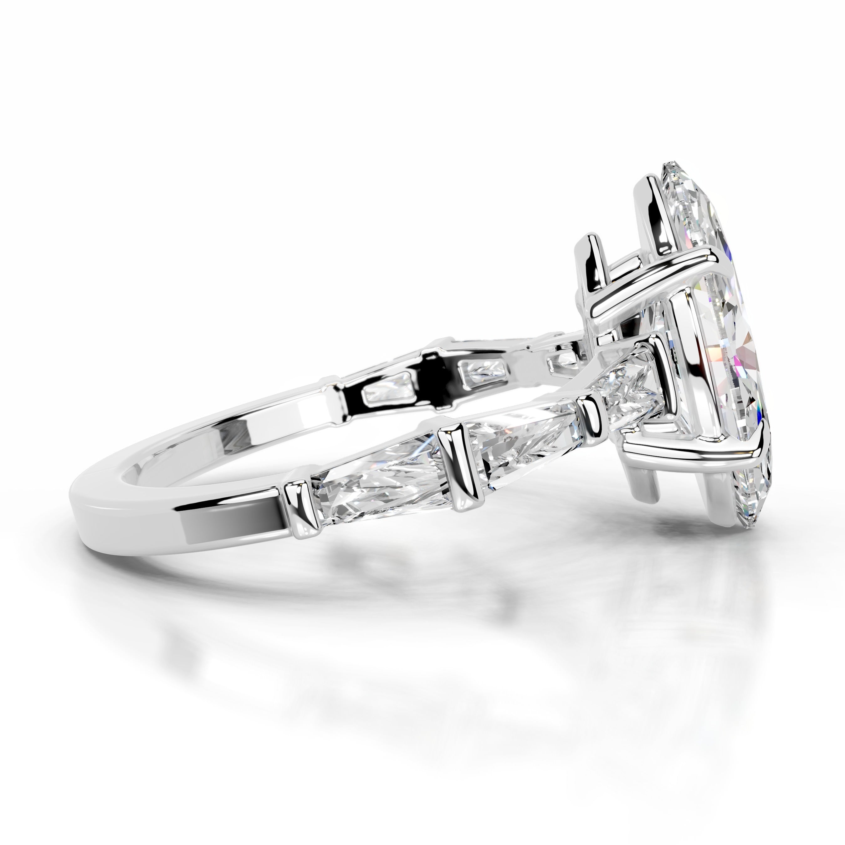 Nidia Moissanite & Diamond Ring - 14K White Gold、mySite、hinf8tx79