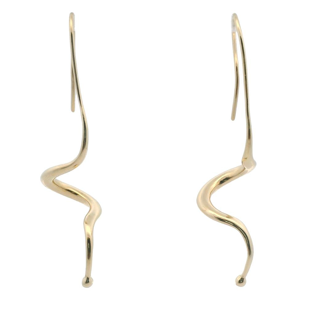 Estate 14K Yellow Gold Twirl Drop Earrings、mySite、botmansion