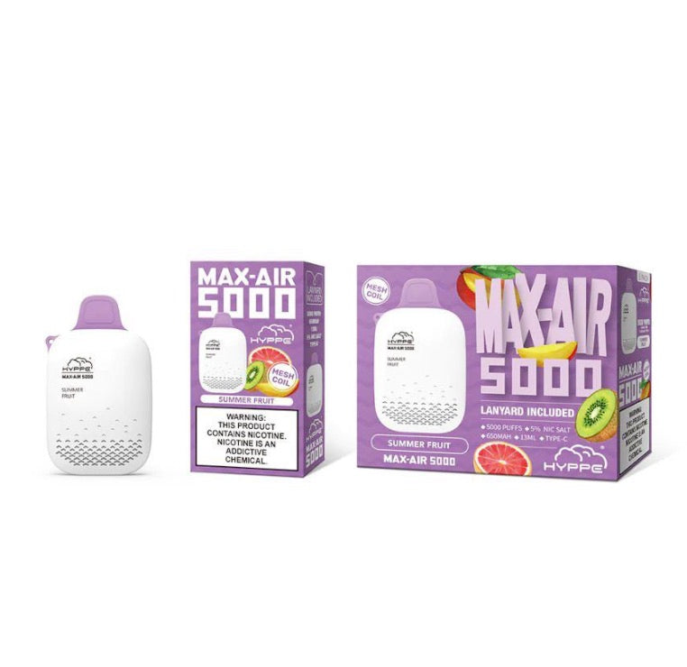 Hyppe Max Air 5000 Puffs Disposable Vape 13mL 5 Pack、mySite、zt4zffjzw