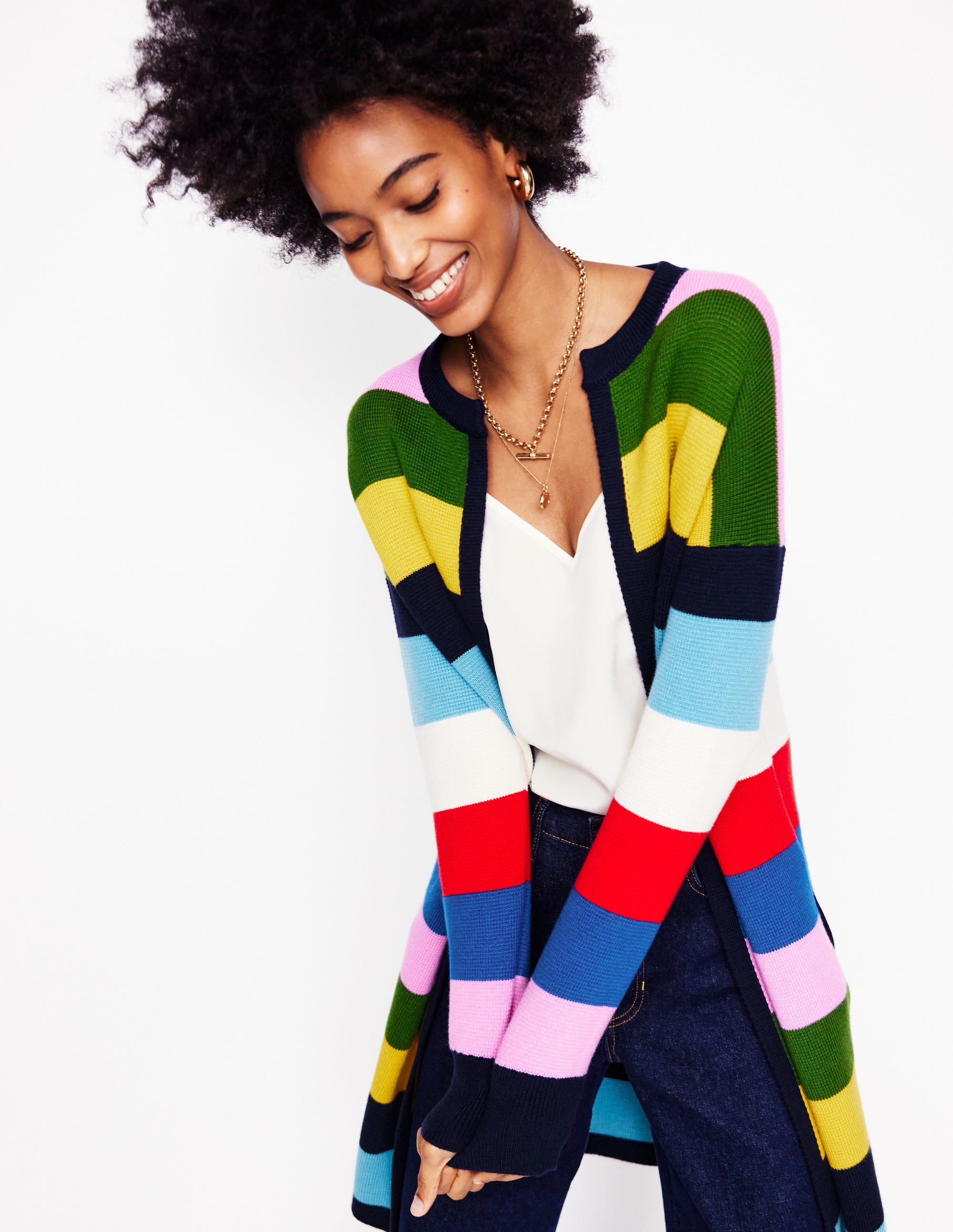  Striped Cotton-Blend Coatigan-Poppy Red, Blue Multi、mySite、ashleygrahame