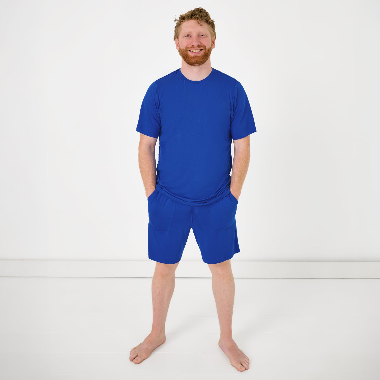  Electric Blue Men's Short Sleeve Pajama Top、mySite、layawaytickets