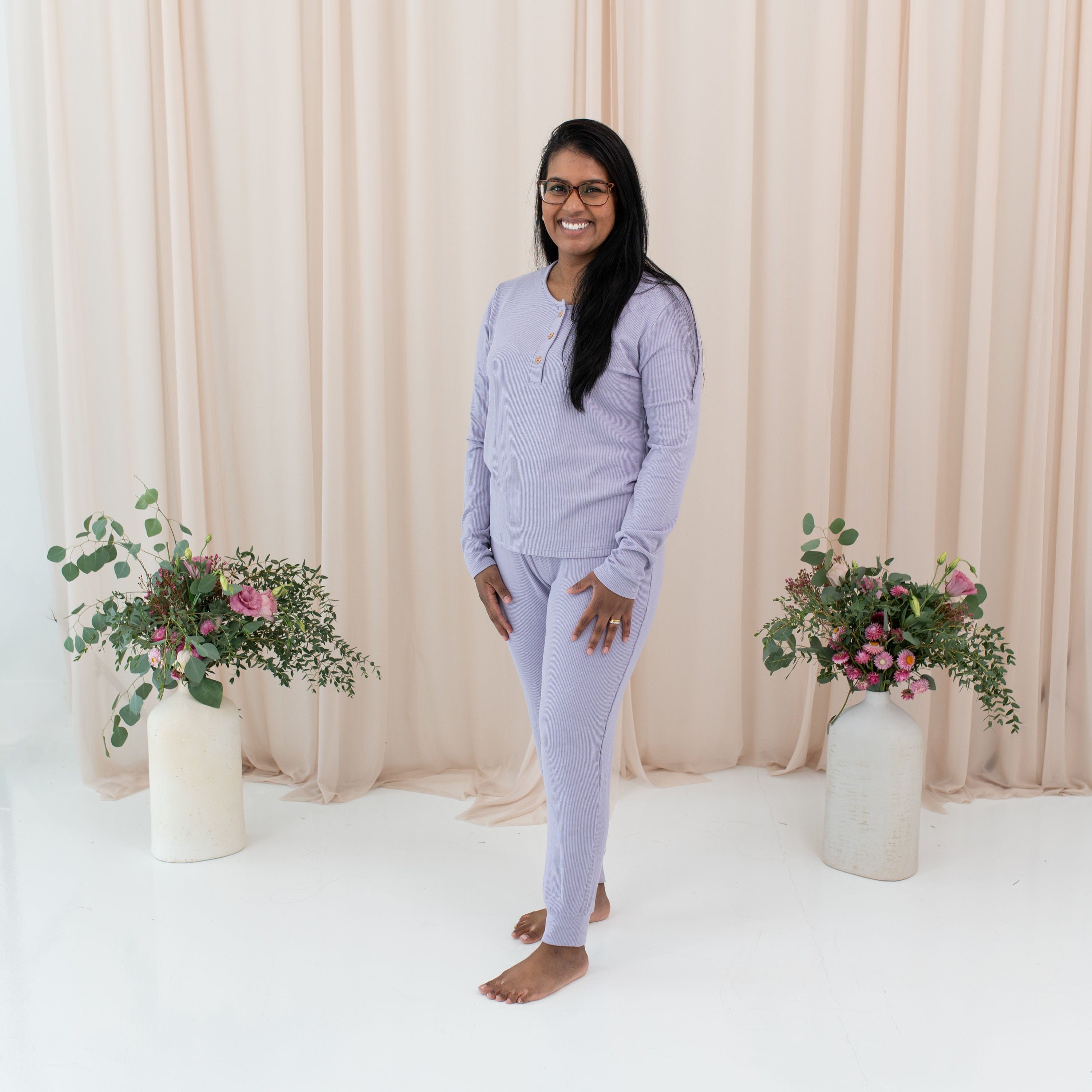  Women's Ribbed Henley Top in Taro、mySite、layawaytickets