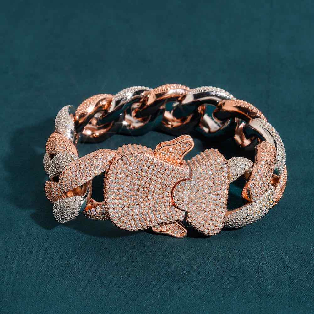 23MM Moissanite Cuban Link Bracelet 14K Gold、mySite、hinf8tx79