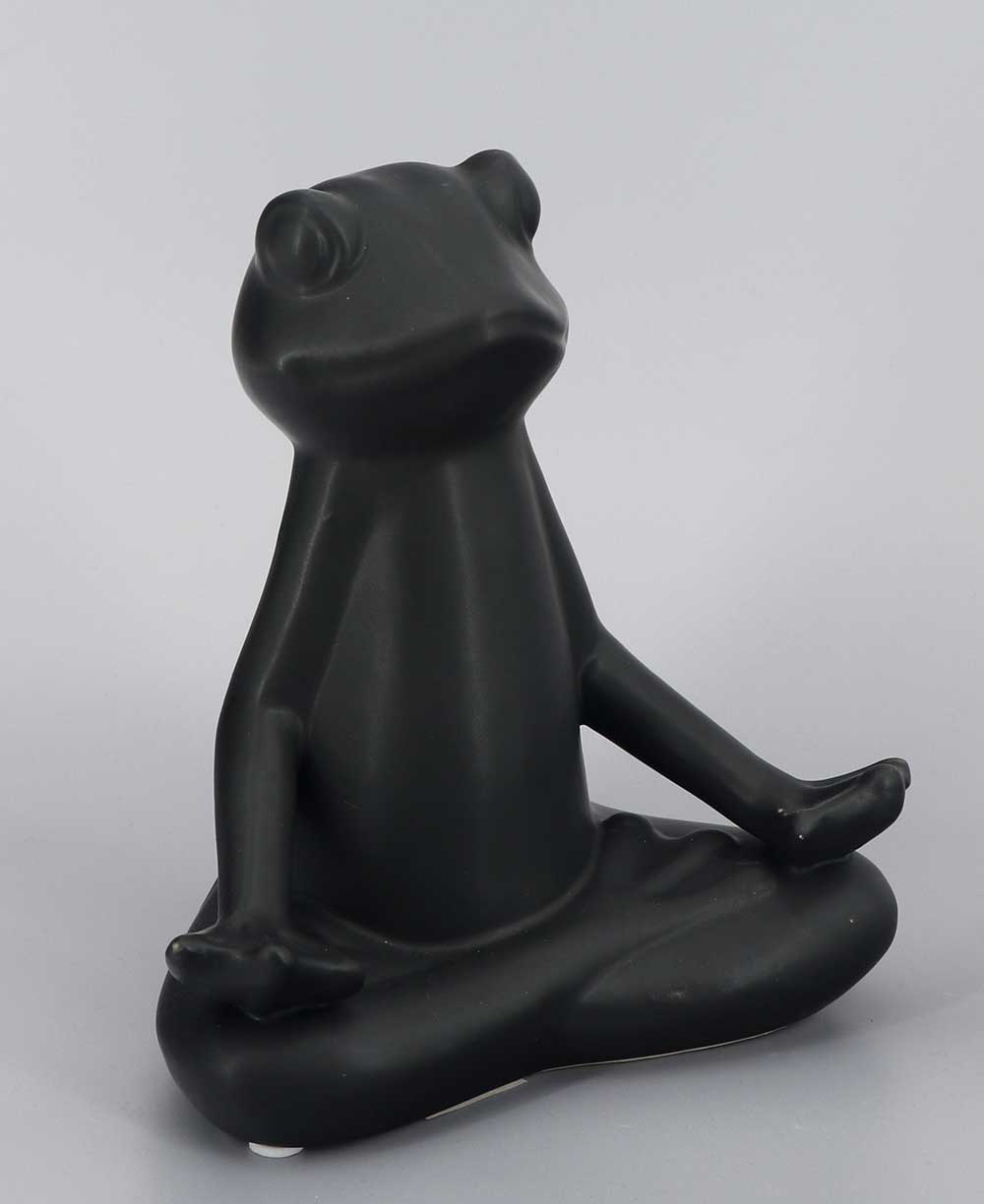 Set of 3 Yoga Frog Black Ceramic Statues、mySite、topwebapps