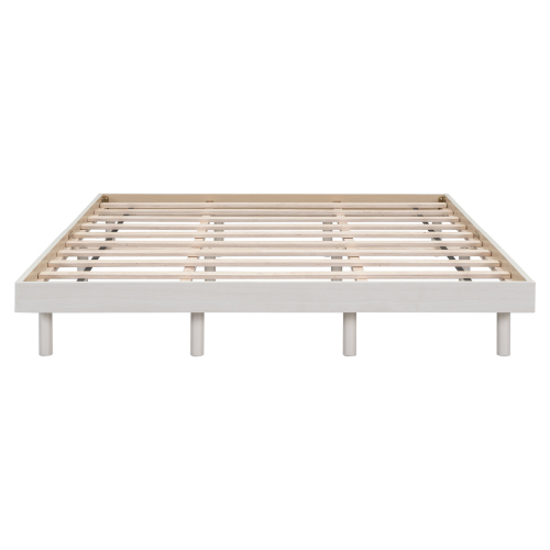 Modern Design Full Floating Platform Bed Frame for Walnut Color、、xpatfood