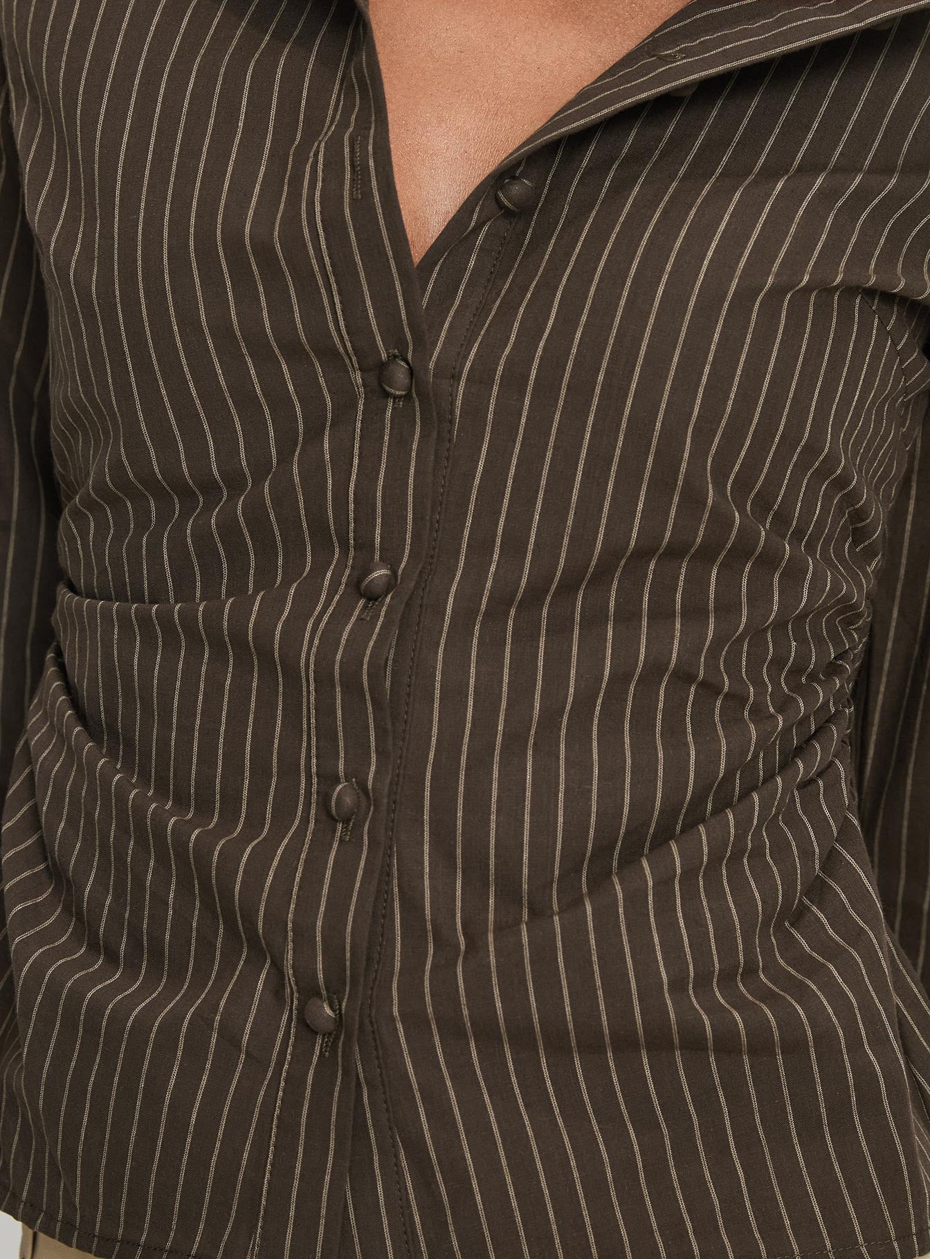 Held My Hand Long Sleeve Top Brown Stripe、mySite、solidvoid