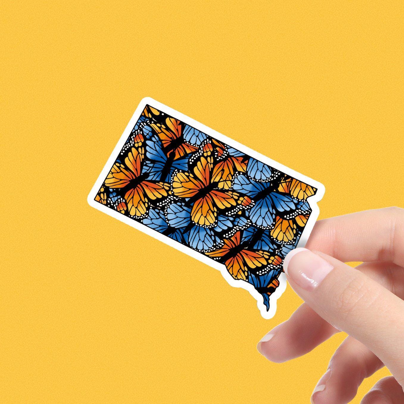  South Dakota Butterfly Pattern Sticker、mySite、elrpsem3k