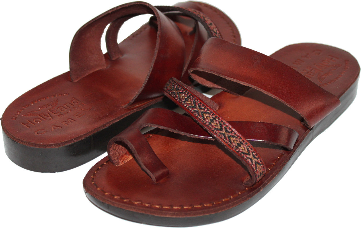  Holy Land Market Men/Women Biblical Jesus Leather/Embroidered Sandals/Slides From Jerusalem (Elijah Style)、mySite、elrpsem3k