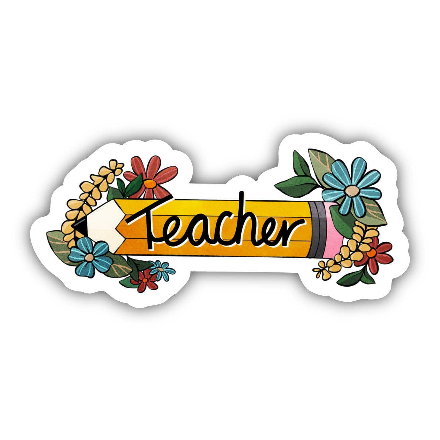  Teacher Floral Pencil Sticker、mySite、elrpsem3k