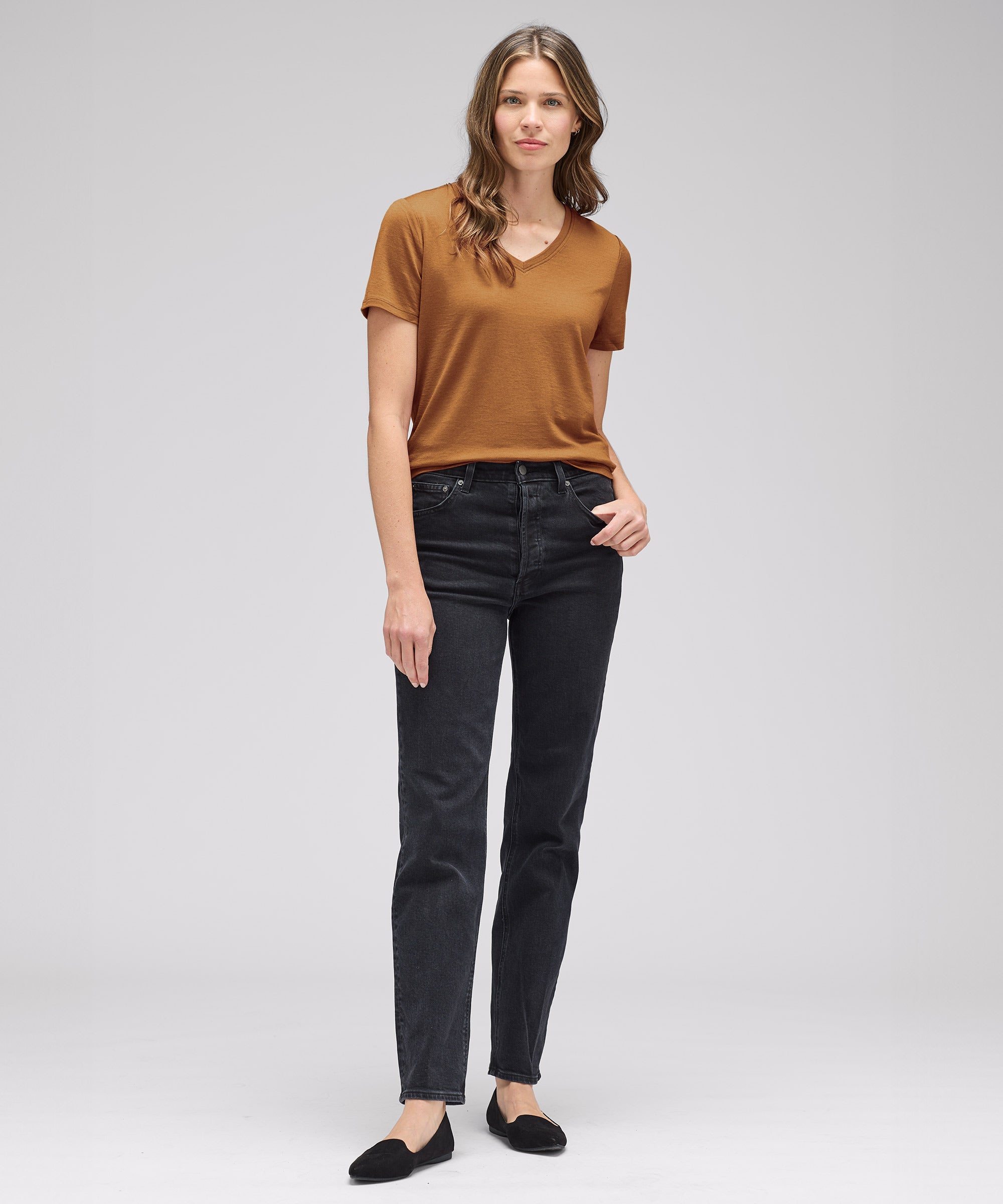 Women's Merino V-Neck T-Shirt、mySite、noshort