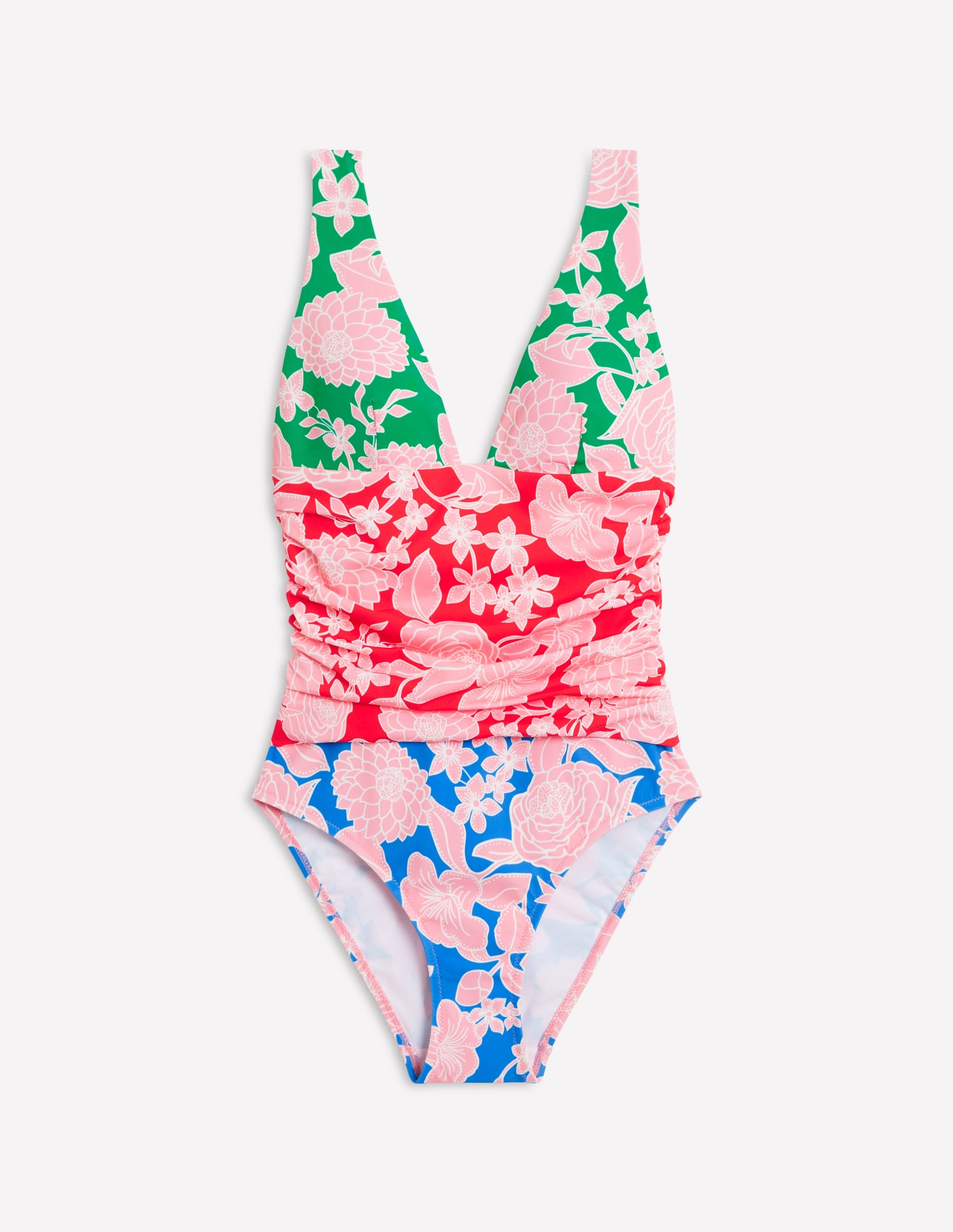  Mykonos Deep V Swimsuit-Multi, Blossom Cascade、mySite、ashleygrahame
