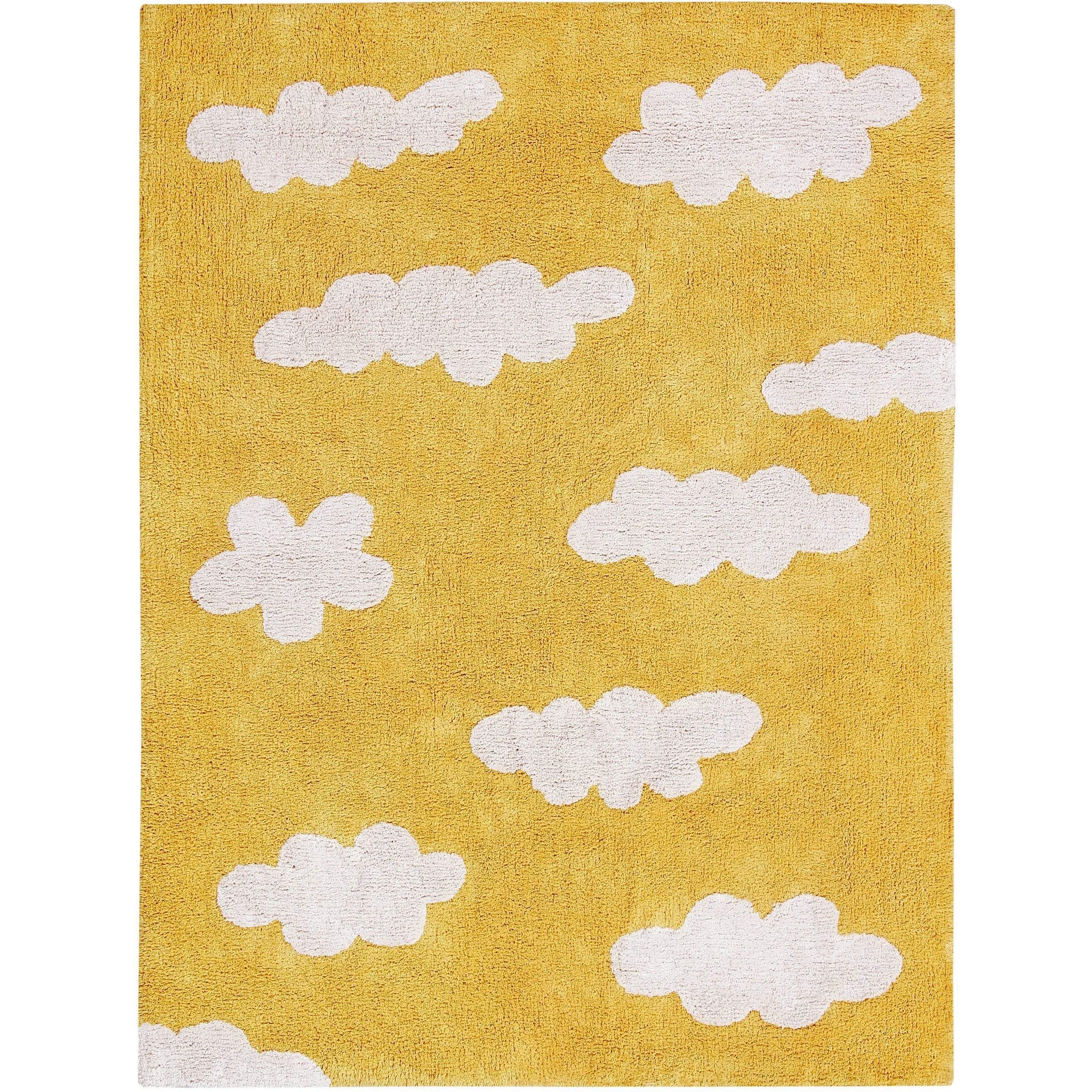 Clouds Mustard Machine Washable Area Rug、mySite、gigharbornorthrealestate