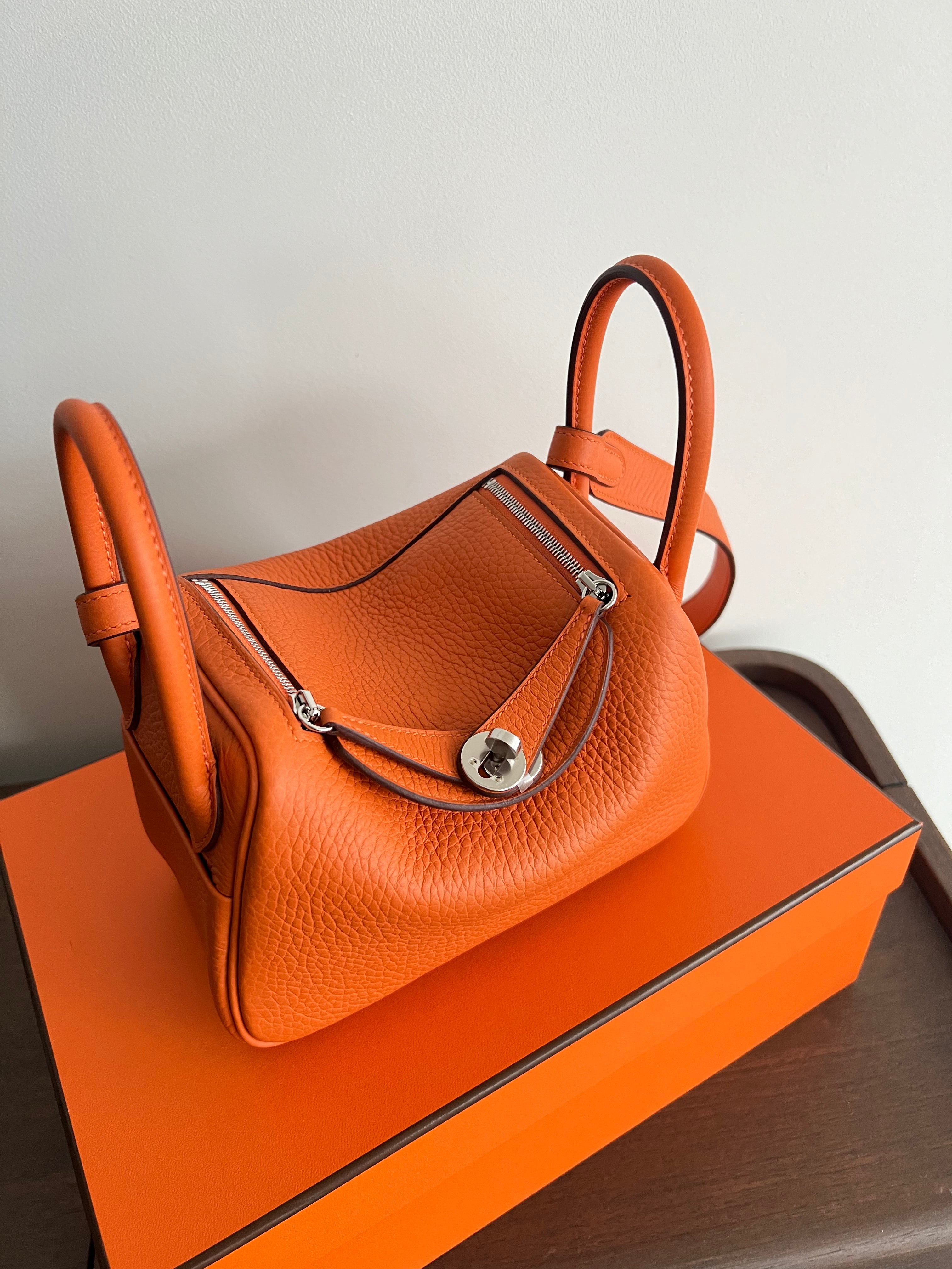 Hermès Mini Lindy Orange Clemence PHW、mySite、garminoutage.com