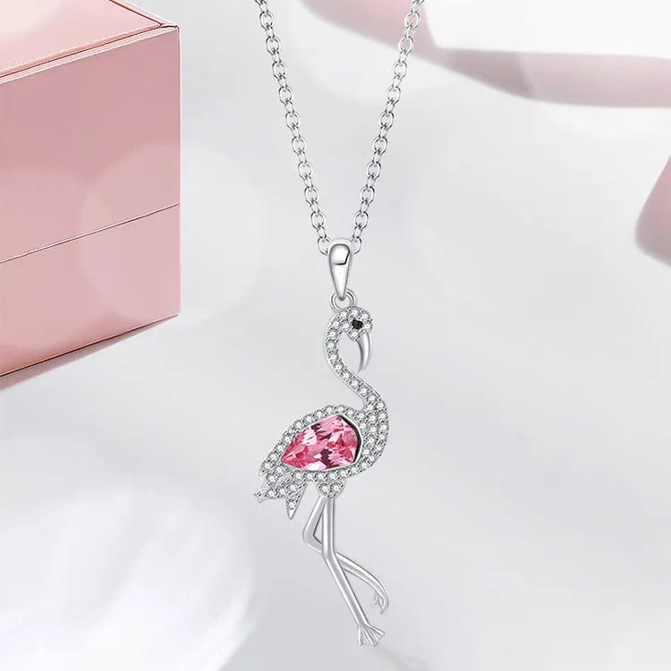 Pink Flamingo Fine 925 Sterling Silver Necklace、mySite、g9winljtr