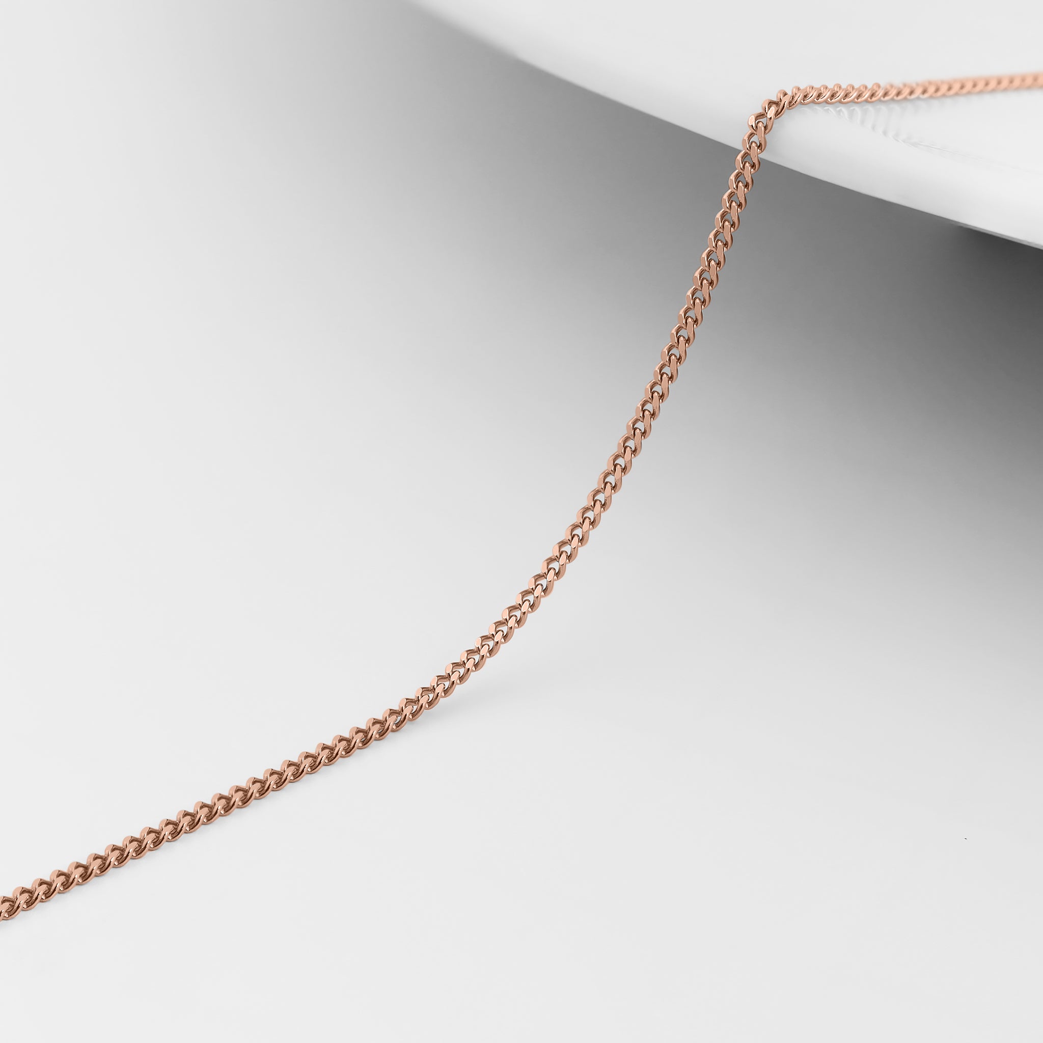 1.2mm Diamond Cut Curb 14K Solid Rose Gold Permanent Jewelry Chain - By the Inch / PMJ0012、mySite、dreamappss