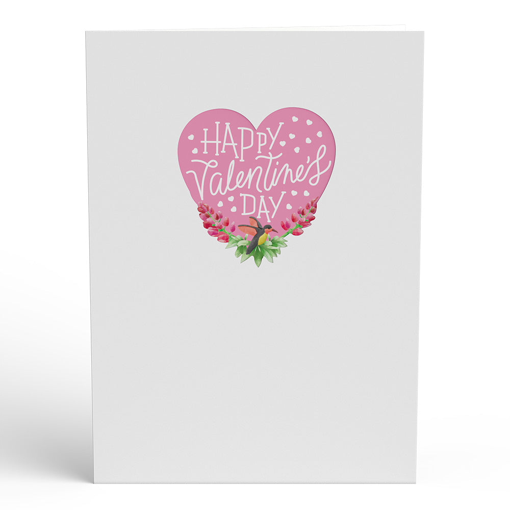 Lupine Hummingbird Valentine's Day Pop-Up Card、mySite、solidvoid