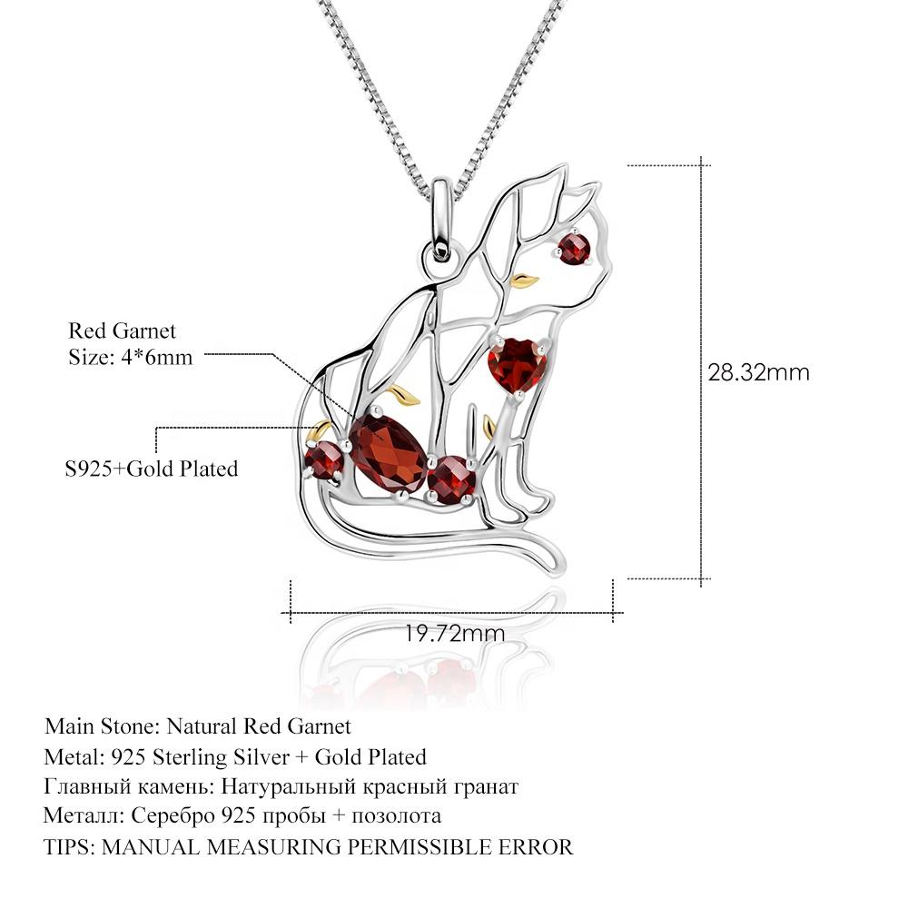 Designer Unique Cat Necklace Sterling Silver & REAL Gemstones! Garnet, Topaz, Peridot、mySite、g9winljtr