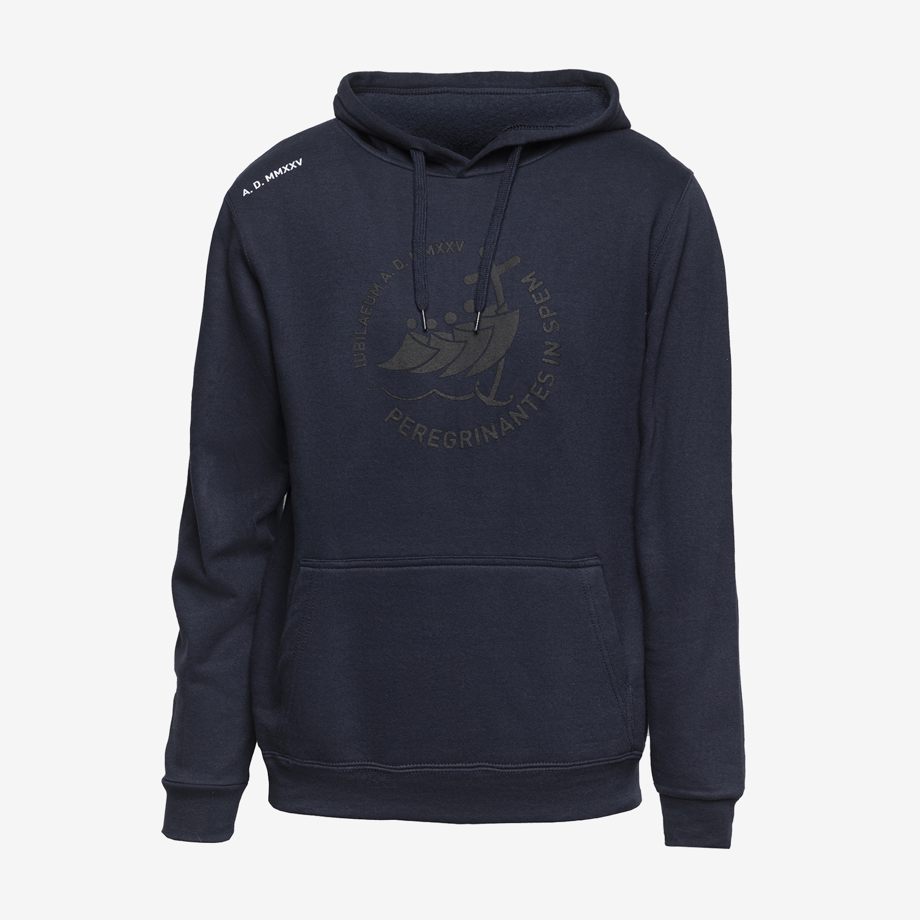 FELPA BLU CON CAPPUCCIO E STAMPA IN RILIEVO GIUBILEO 2025、mySite、topwebapps