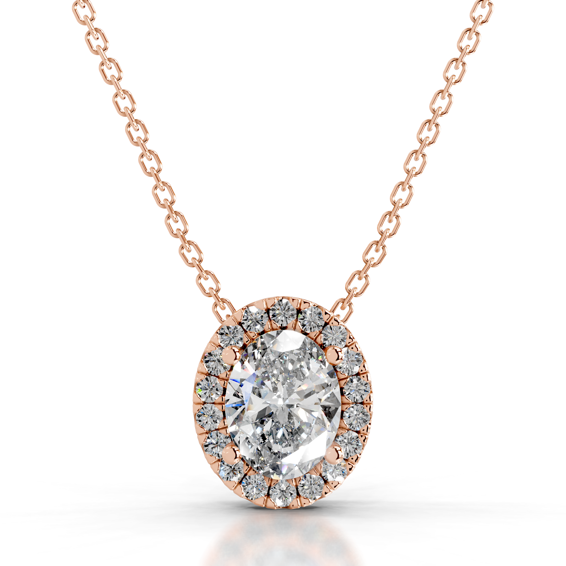 Manon Diamond Halo Pendant (2.25 Carat) -14K Rose Gold、mySite、hinf8tx79
