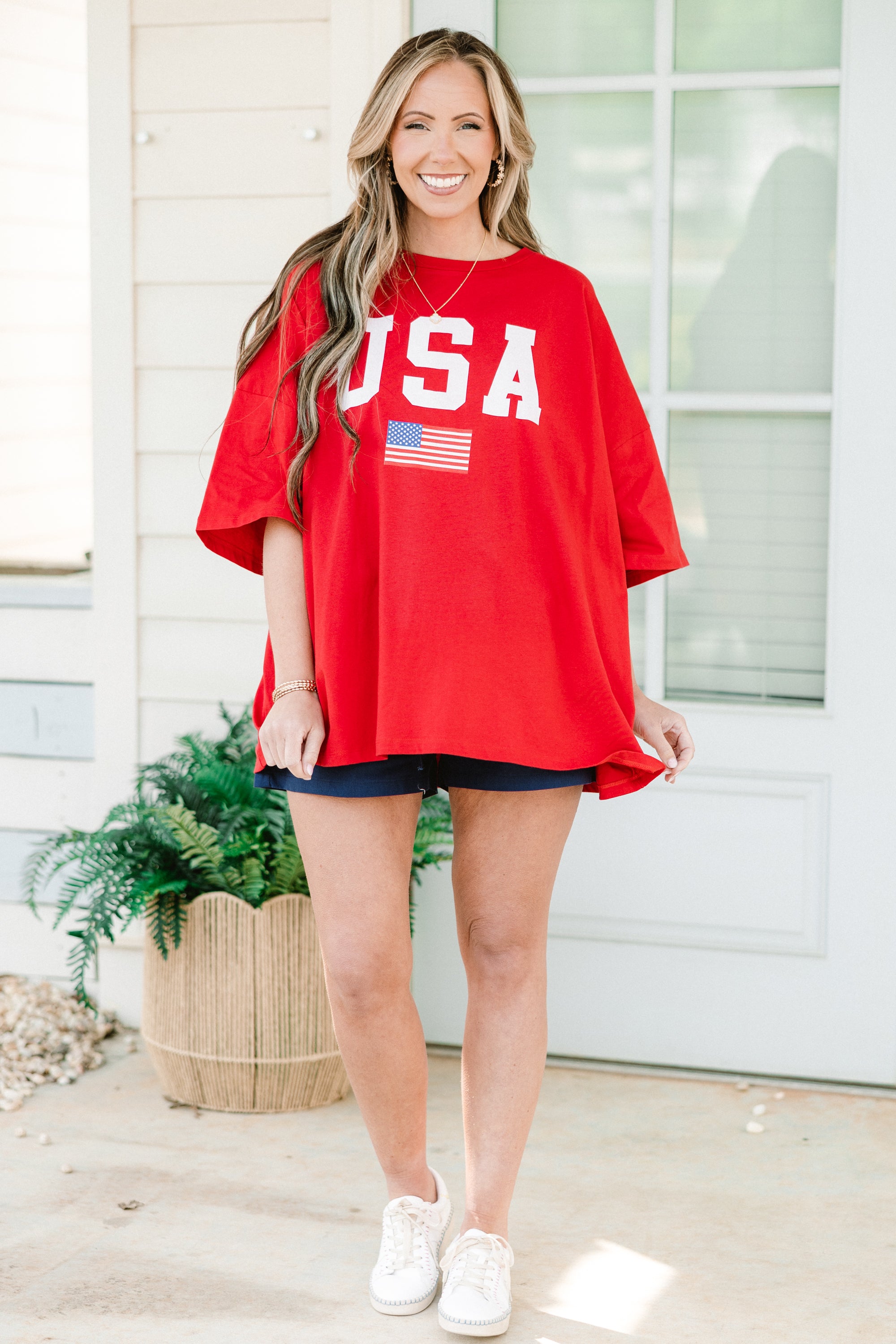  True American Spirit Boyfriend Tee, Red、mySite、justintrudeaud