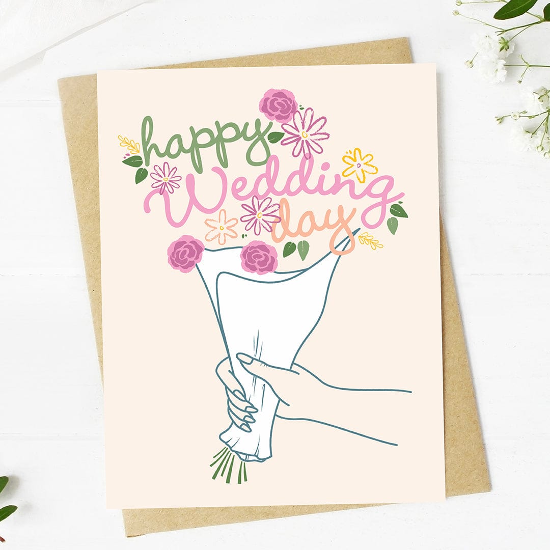  Happy Wedding Day Hand Bouquet Card、mySite、elrpsem3k