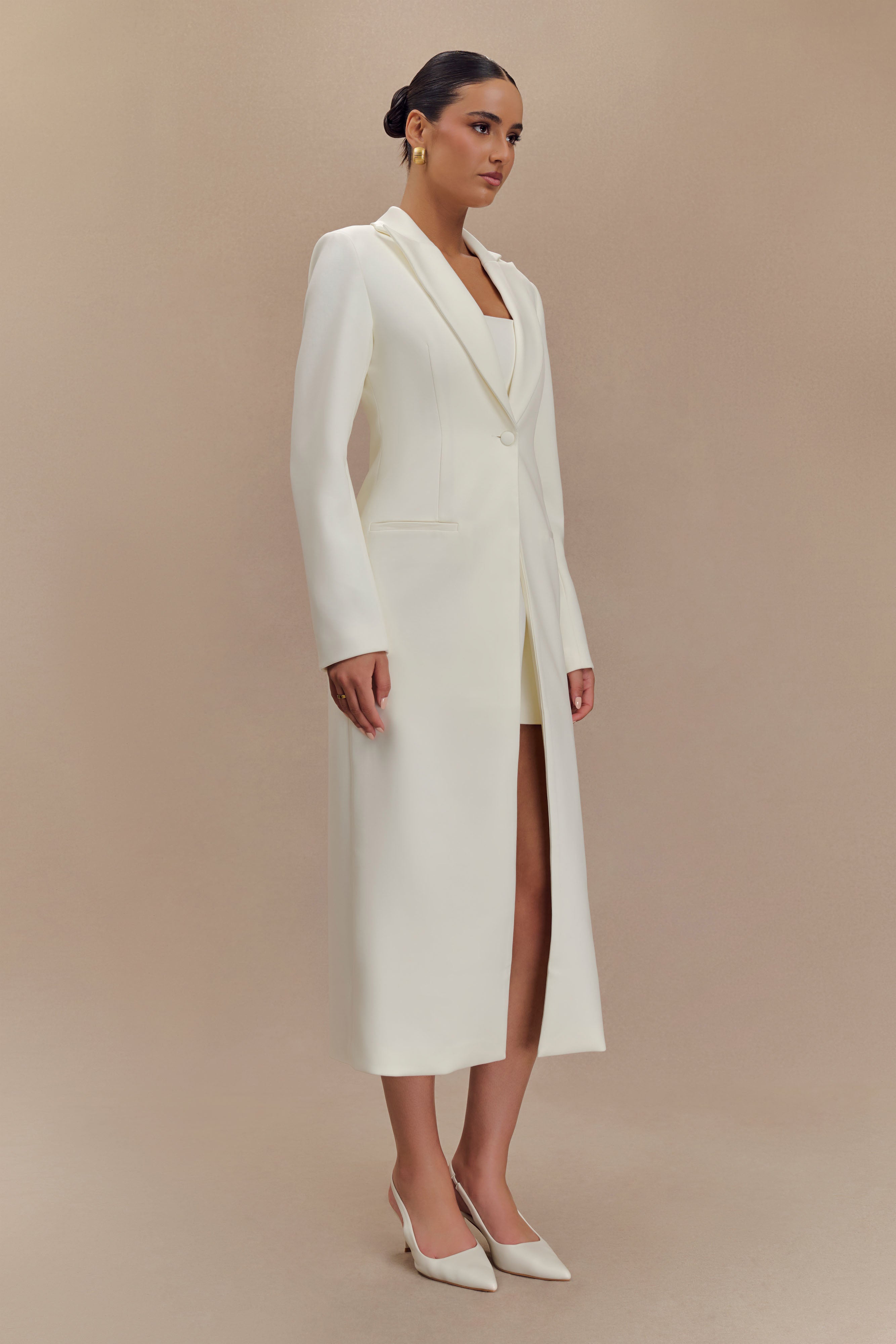 Caviar Suiting Coat - Ivory、mySite、solidvoid