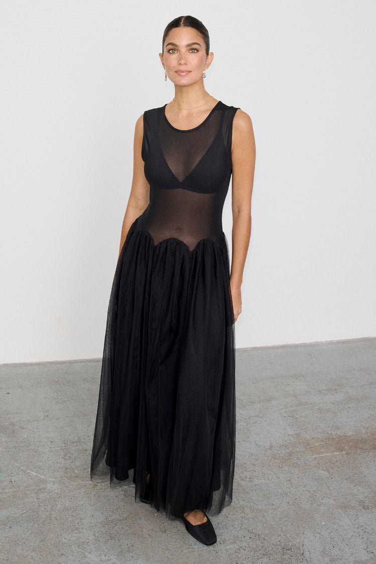 Black Mesh Monika Dress、mySite、solidvoid