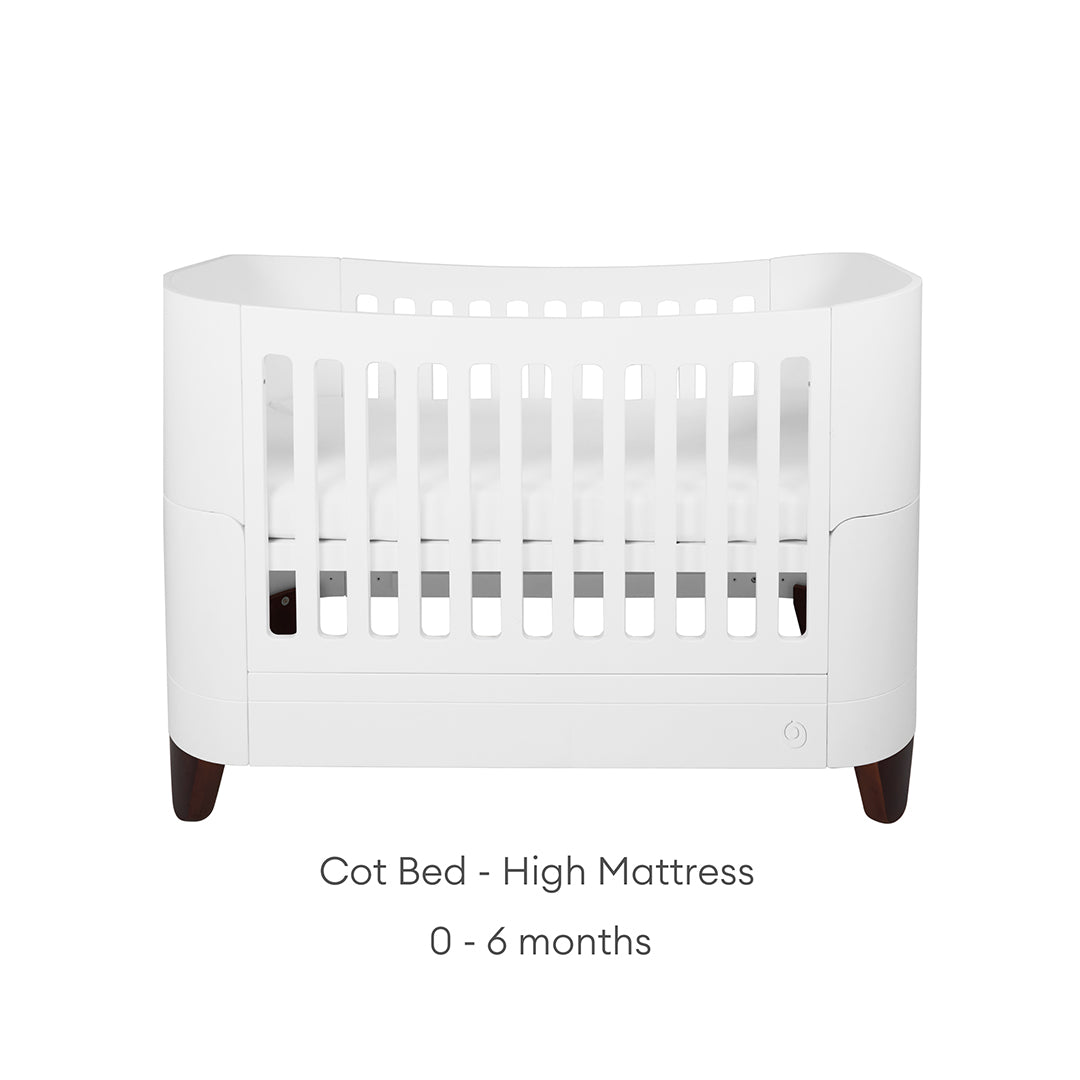  Gaia Baby Serena Cot Bed + Bedside Crib - Includes Bedside mattress - White / Walnut、mySite、merchandisen