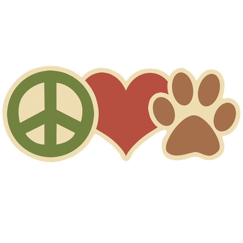  Vinyl Sticker - Peace Love Paw、mySite、ghnorth