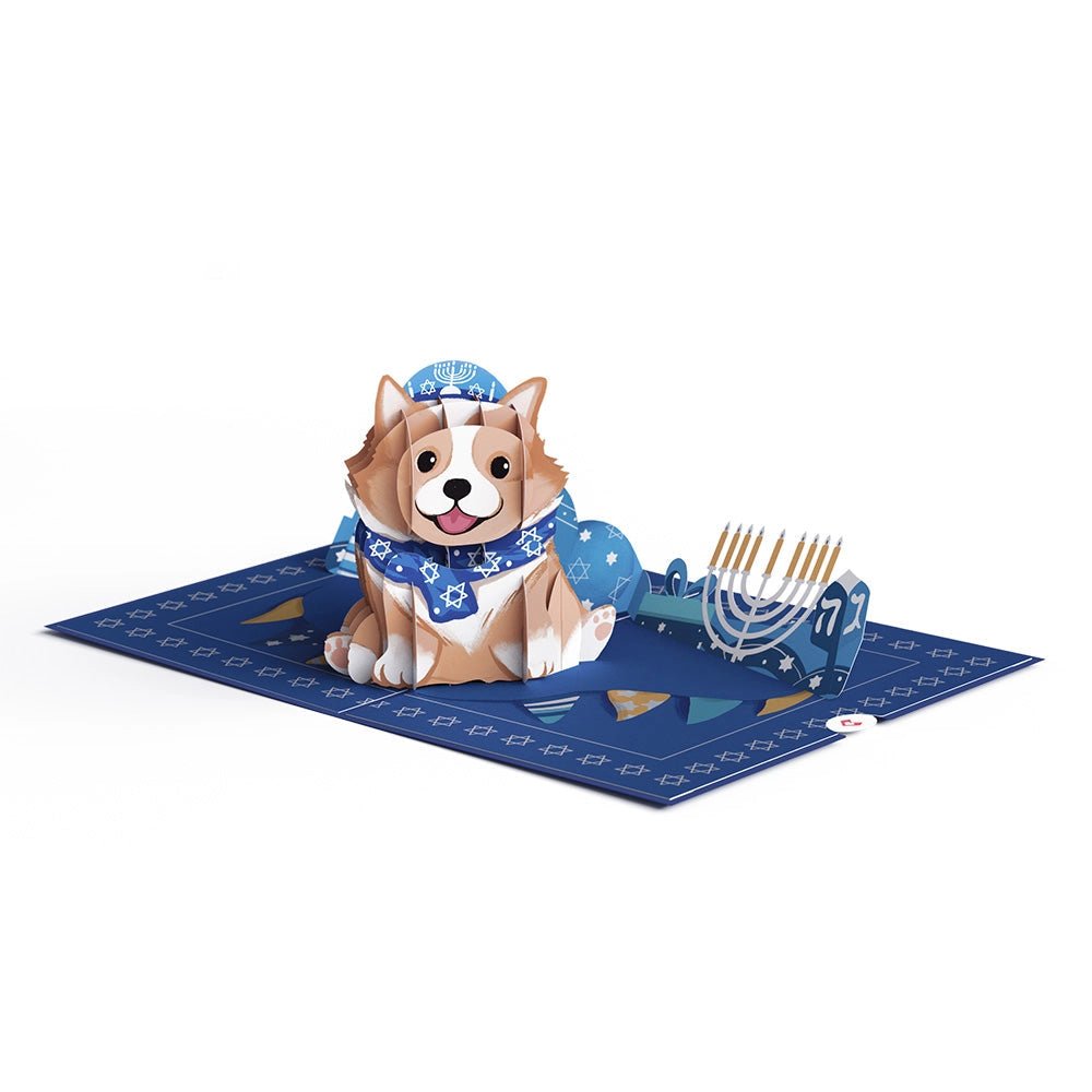  Happy Hanukkah Dog Pop-Up Card、mySite、elrpsem3k