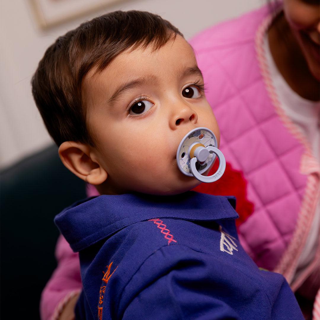  BIBS Studio Latex Pacifier - 2 Pack - Dusty Blue Mix - Morning Bloom、mySite、merchandisen
