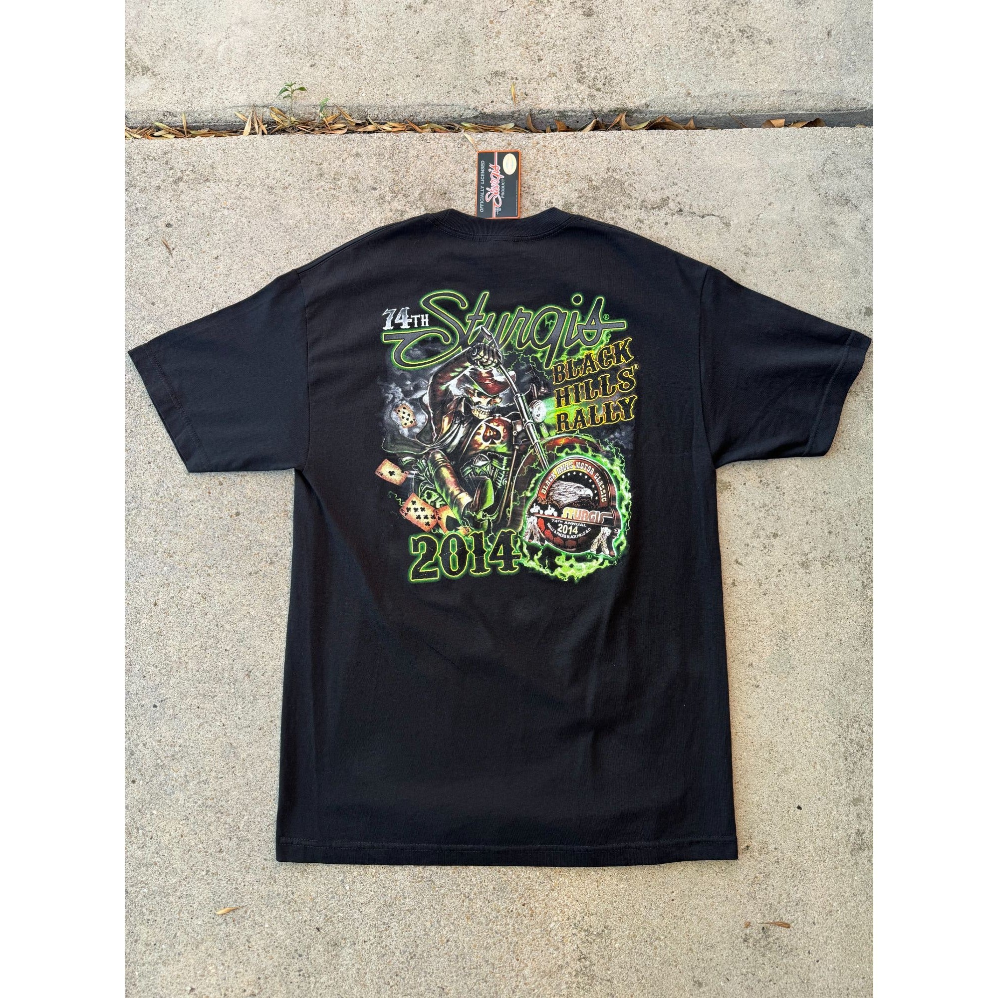 NWT 2014 Sturgis Wild Bill 74th Black Hills Rally Motorcycle Graphic Tee Large、mySite、garagedoors4me