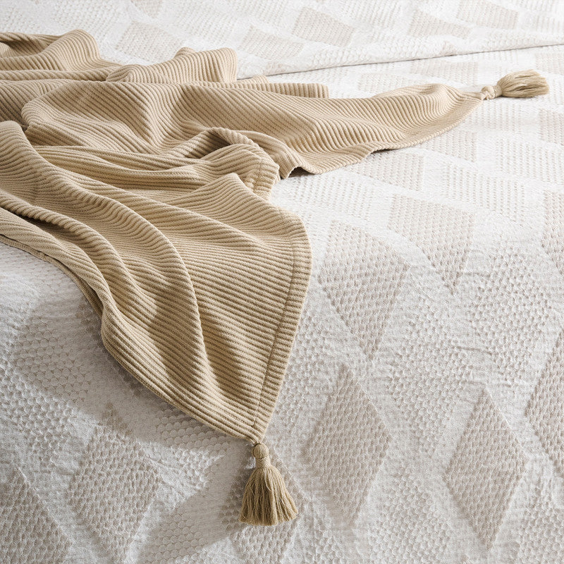 Cotton Bamboo Throw | Cord Rib | Corn Row | Sesame、mySite、camillekostekn