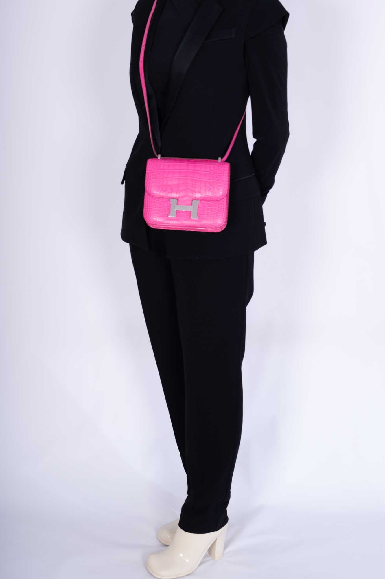 Hermès Constance 18 Rose Shocking Matte Alligator Palladium Hardware、mySite、garminoutage.com