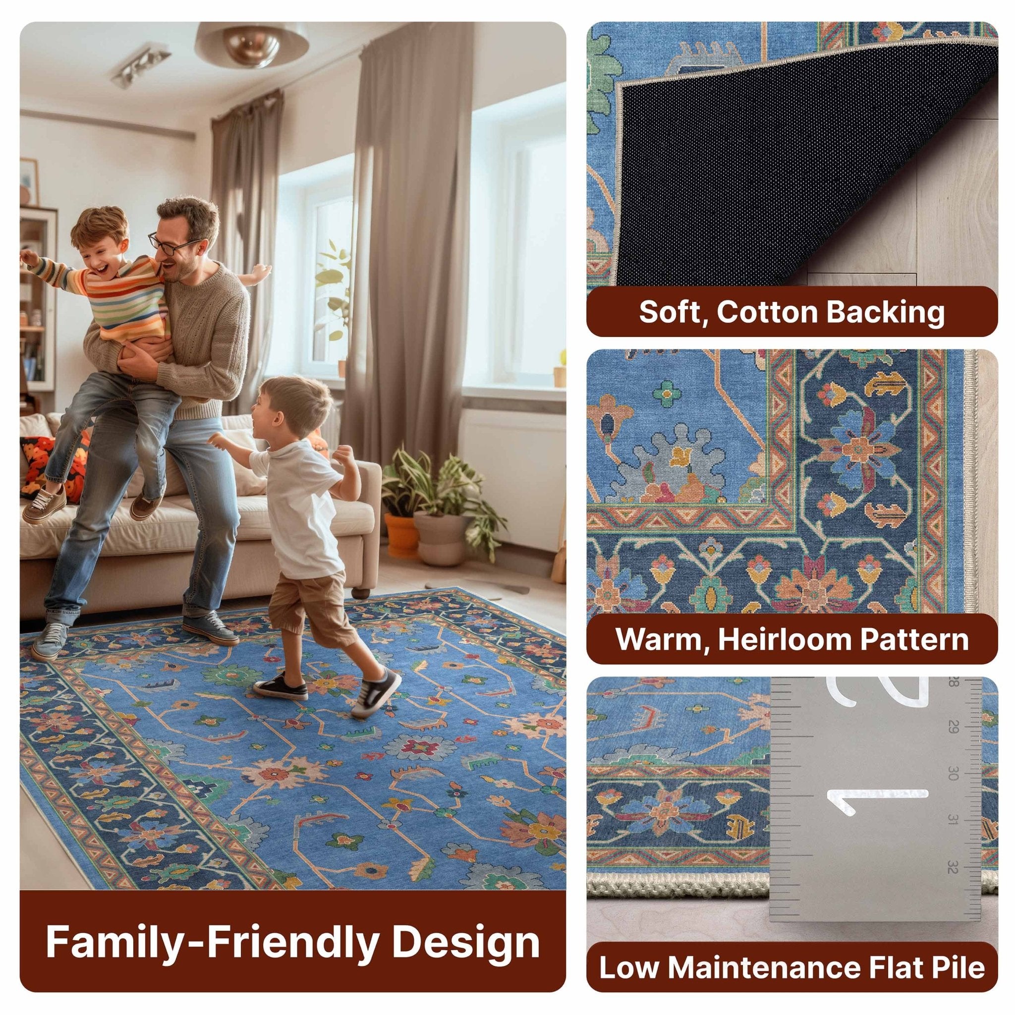 Antalya Modern Vintage Boho Rug for Living Room Bedroom Dining Room ,Easy Clean、mySite、gigharbornorthrealestate