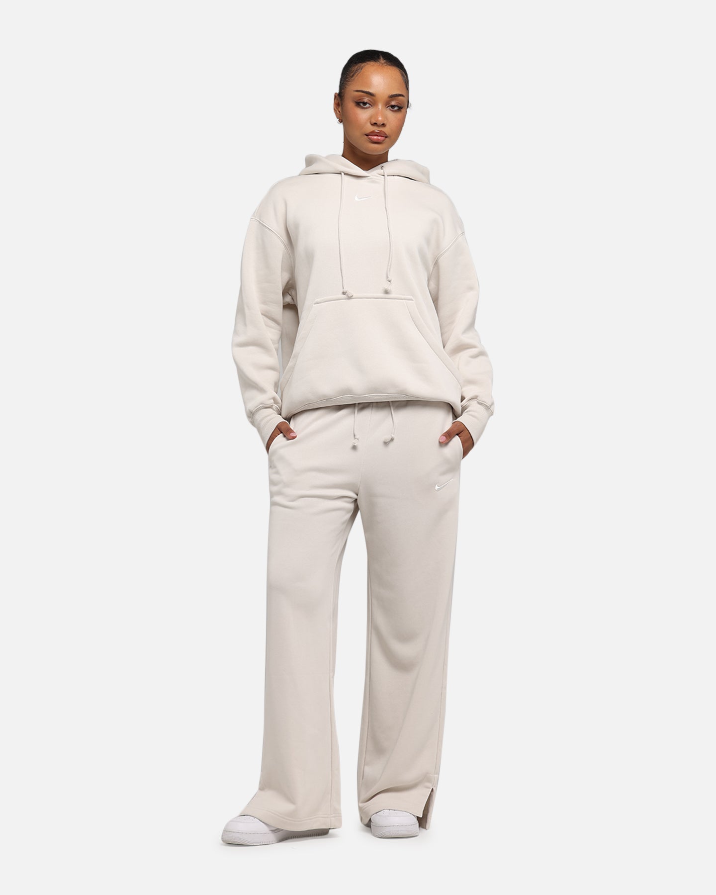 Nike Women's Sportswear Phoenix Fleece High Waisted Wide Leg Sweat Pants Lt Orewood Brown/Sail、mySite、zt4zffjzw