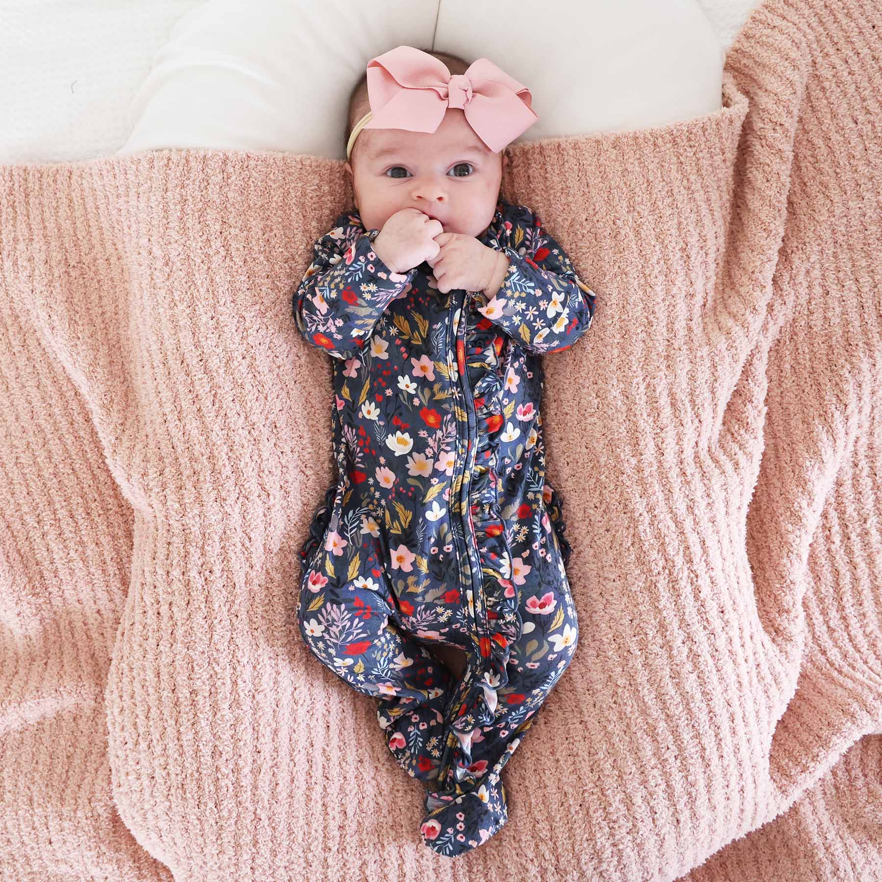  Midnight Meadow Ruffle Zipper Footie、mySite、layawaytickets