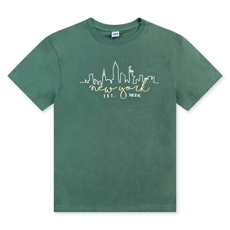Script Skyline NEW YORK Embroidered T-Shirt (4 Colors)、mySite、vikingsvslions