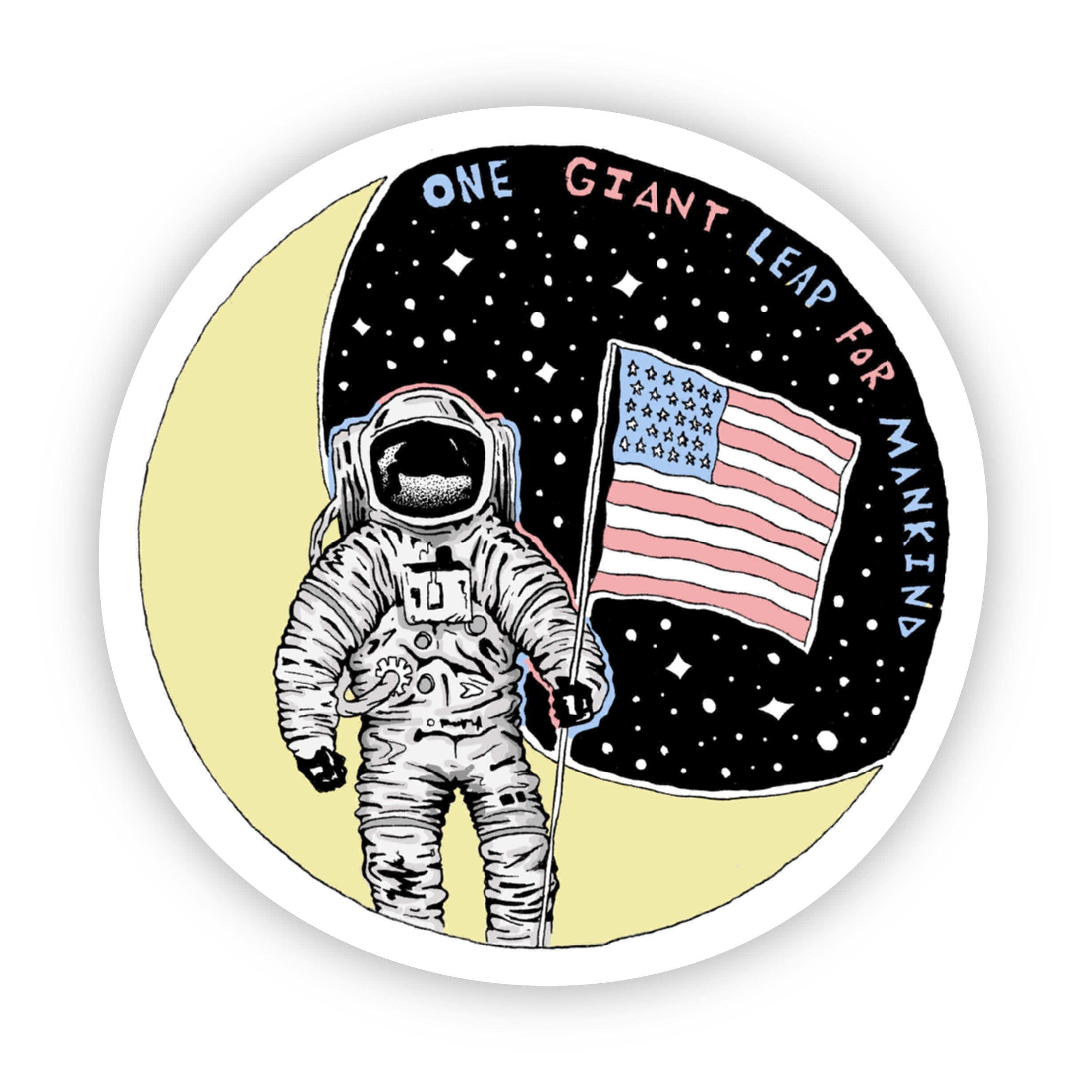 One Giant Leap for Mankind Outer Space Sticker、mySite、elrpsem3k