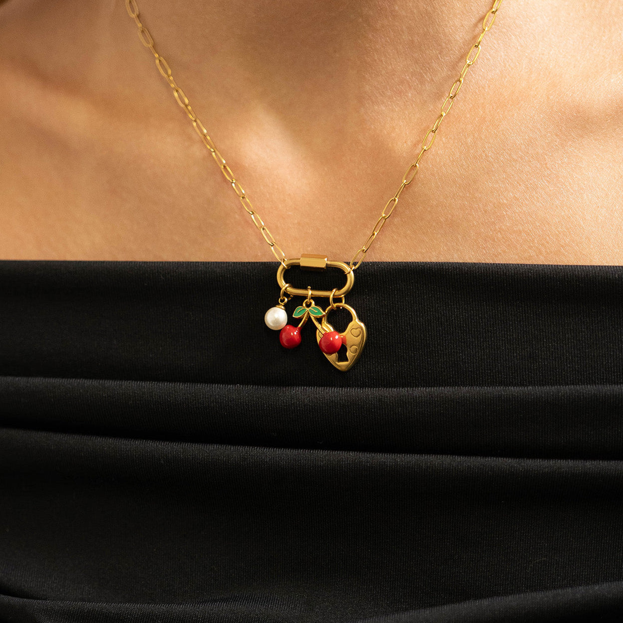 18K Gold PVD Stainless Steel Classic Carabiner / ENC0034、mySite、dreamappss