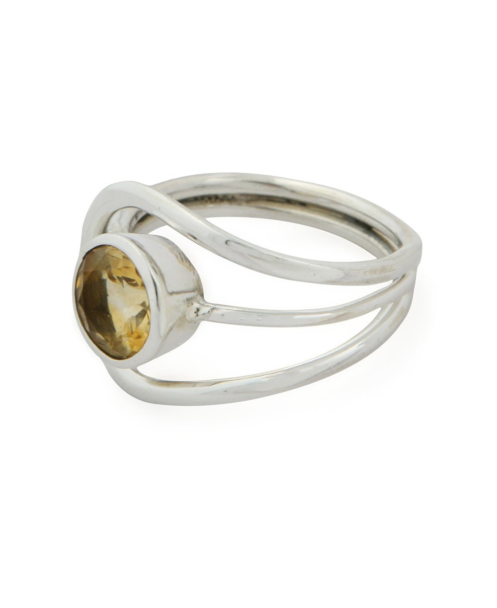 Sterling Silver Loop Ring with Citrine Gemstone、mySite、topwebapps
