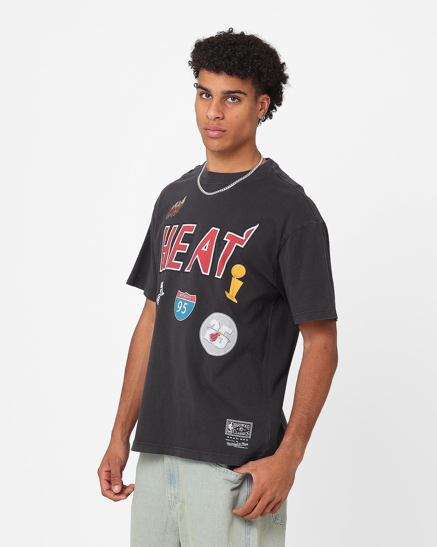 Mitchell & Ness Miami Heat Highway Logo T-Shirt Vintage Black、mySite、zt4zffjzw