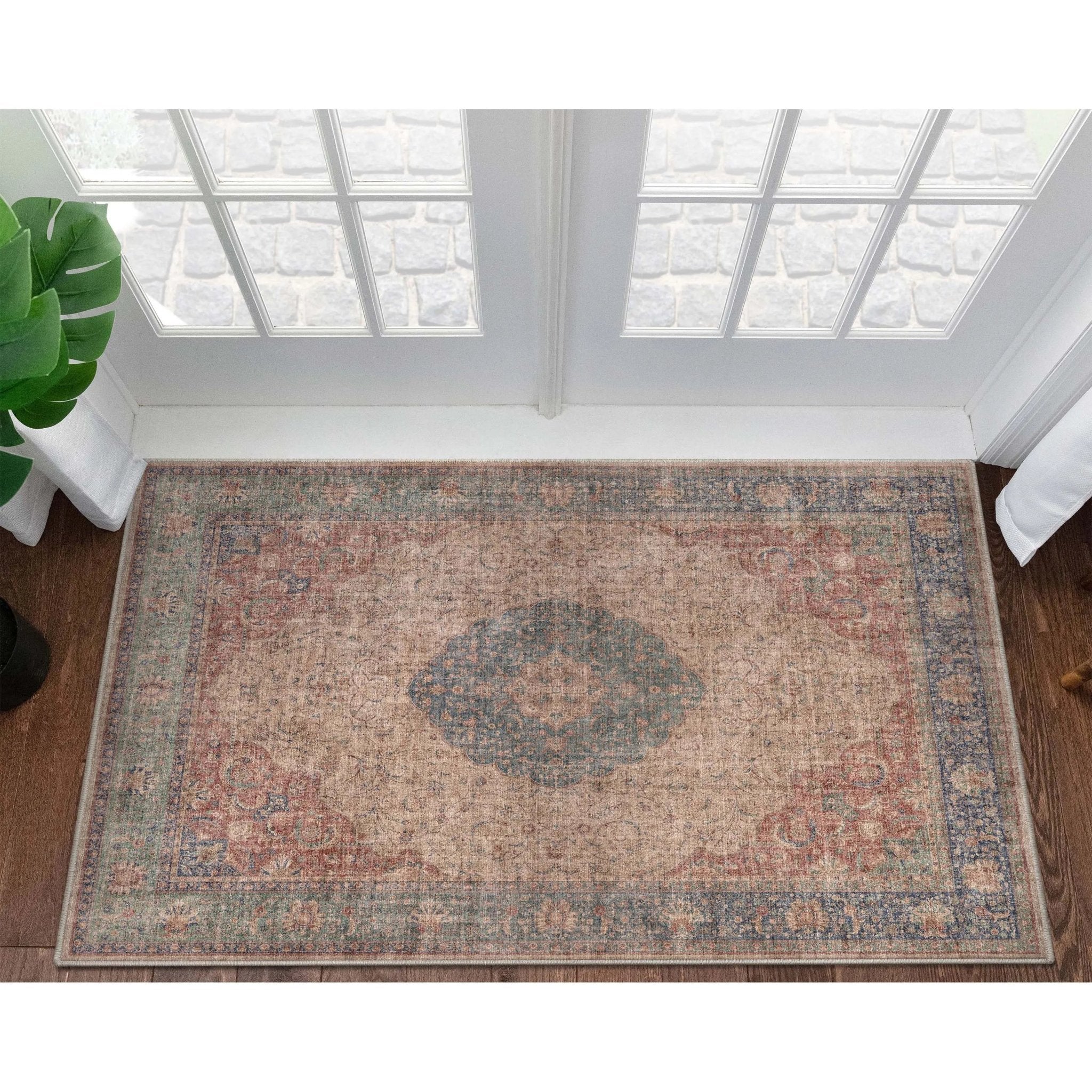 Asha 2-in-1 Odette Vintage Flat-Weave Rug + Rug Pad Included、mySite、gigharbornorthrealestate